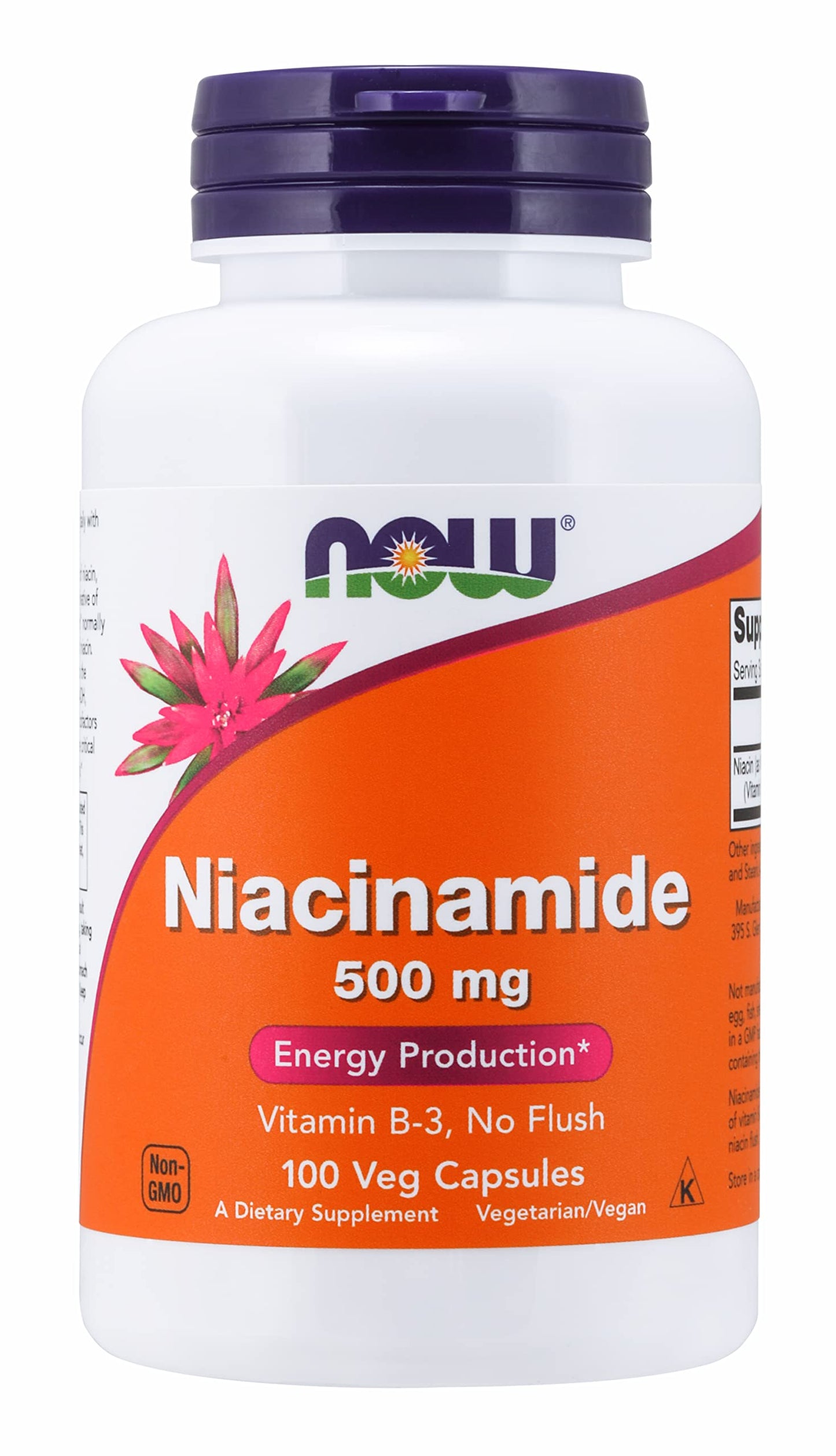 NOW Foods Niacinamide 500mg Capsules, 100 Count