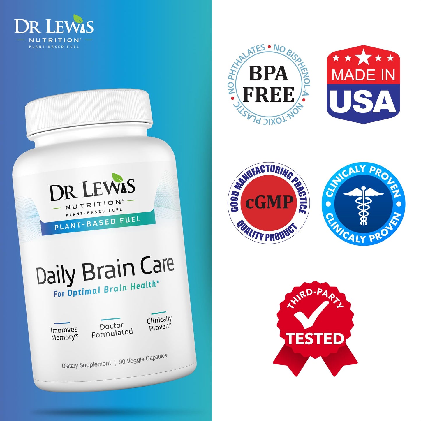 Dr Lewis Nutrition Daily Brain Care 90 Capsules