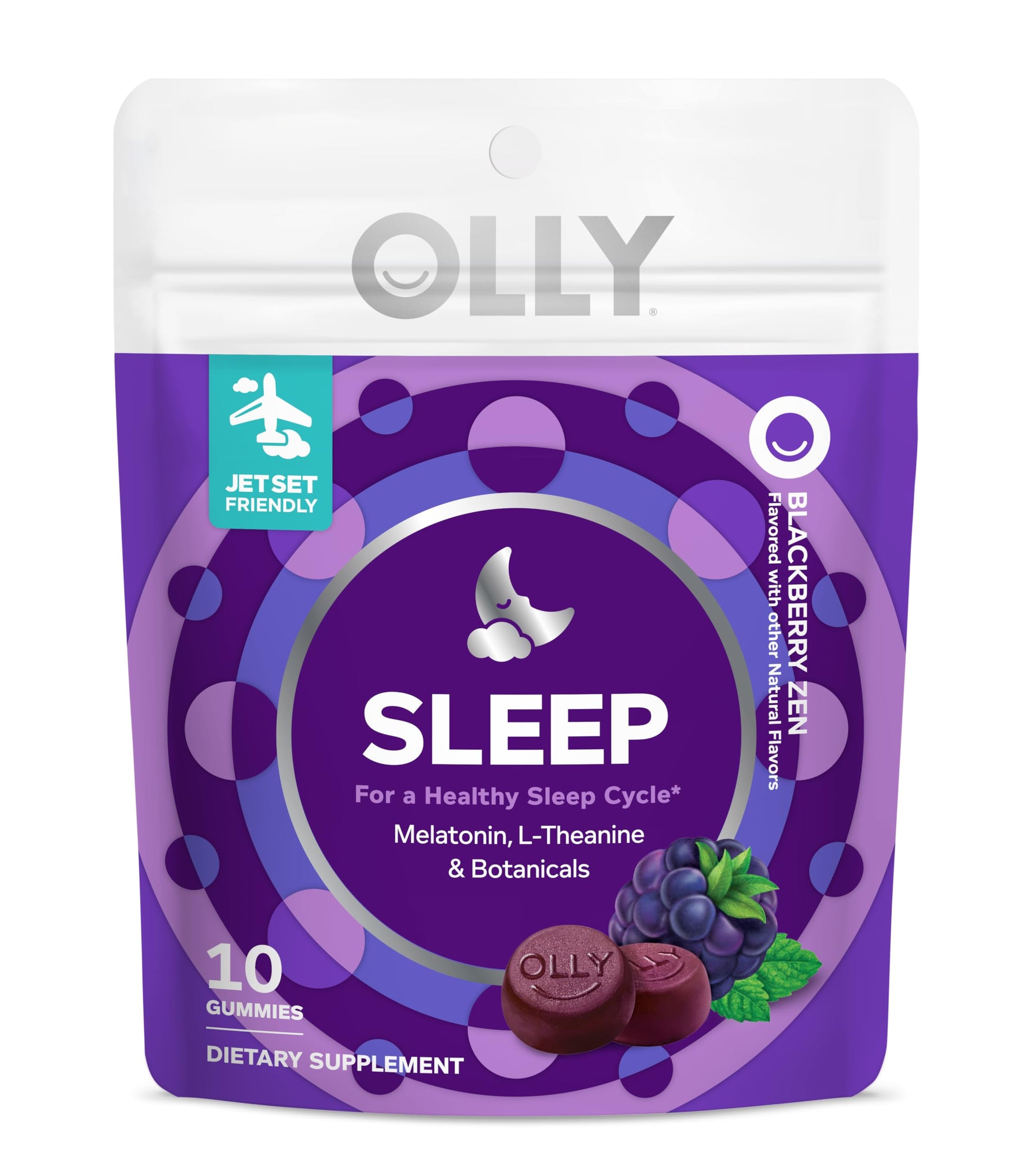 OLLY Blackberry Zen Restful Sleep Gummy, 10 Count