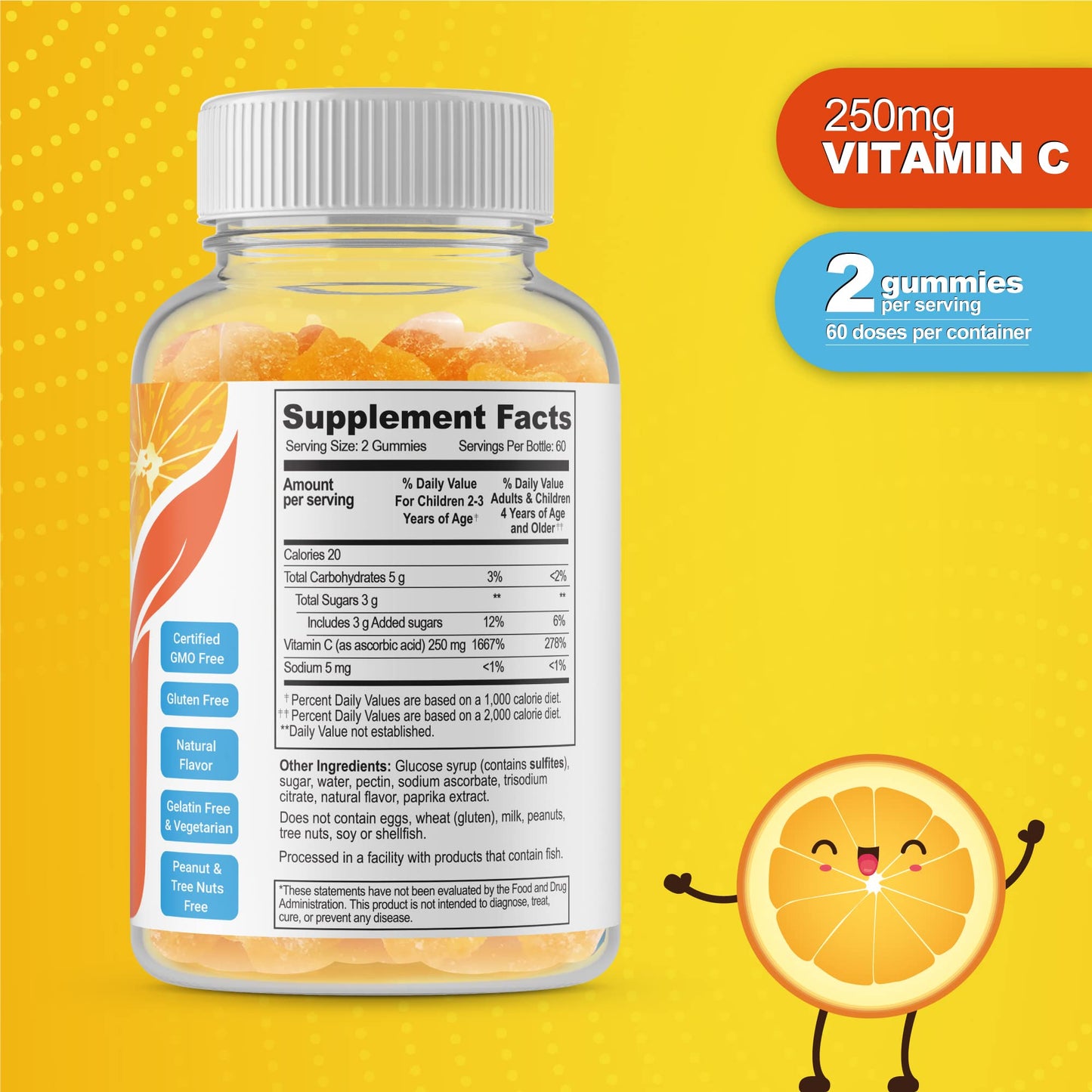 Doctors Orders Vitamin C Gummies for Kids - 250 mg Vitamin C, Gummy, 120 Count