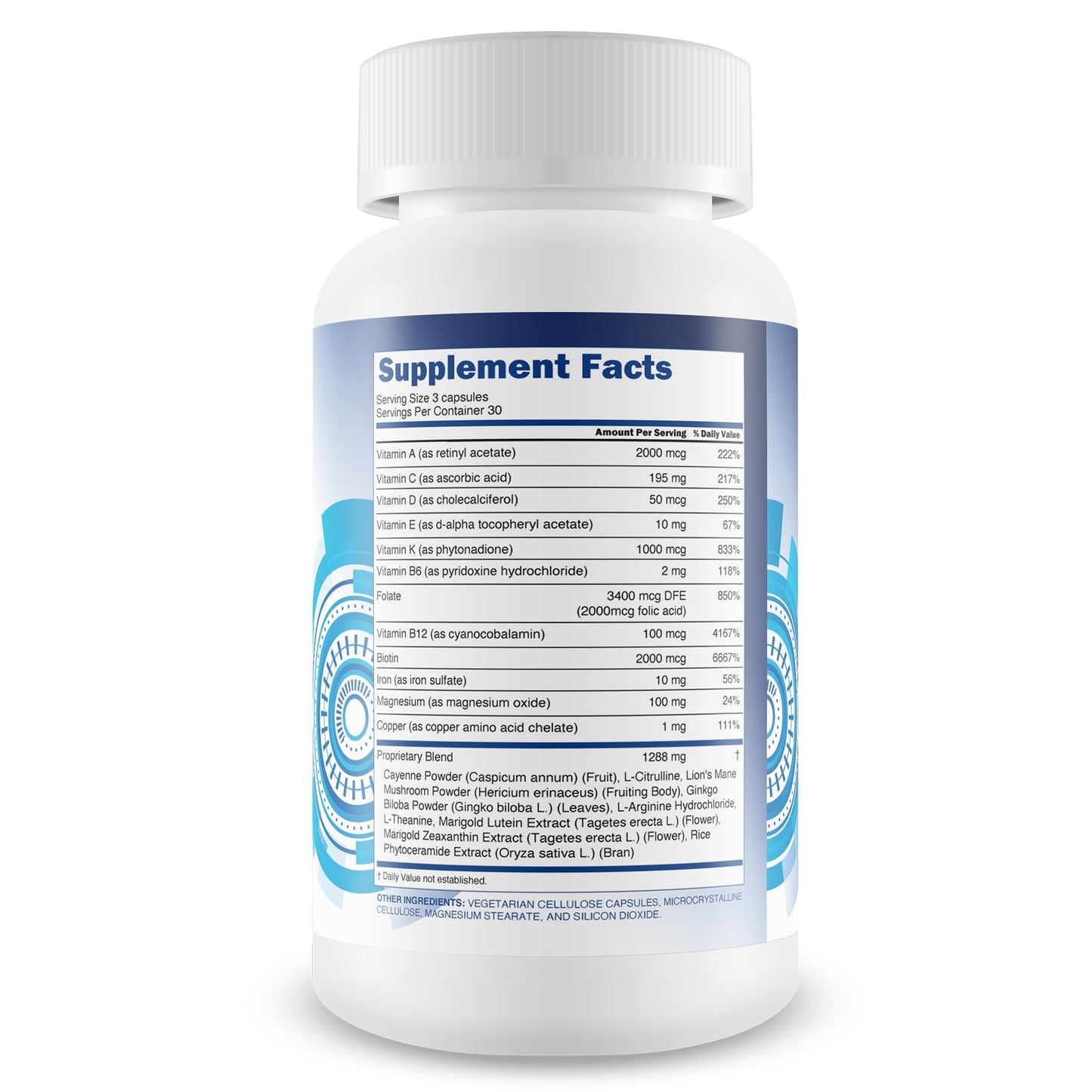 New Vibrations Nutrition Vision Support Lutein Zeaxanthin & Vitamin A Eye Supplement Capsule, 90 Count