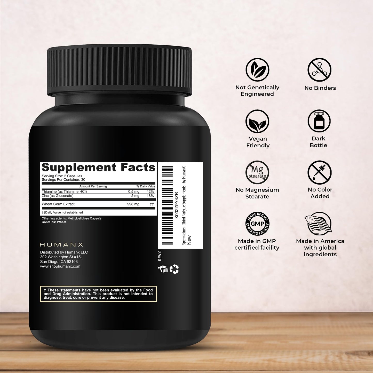 HUMANX Spermidine+ Capsules, 60 Count