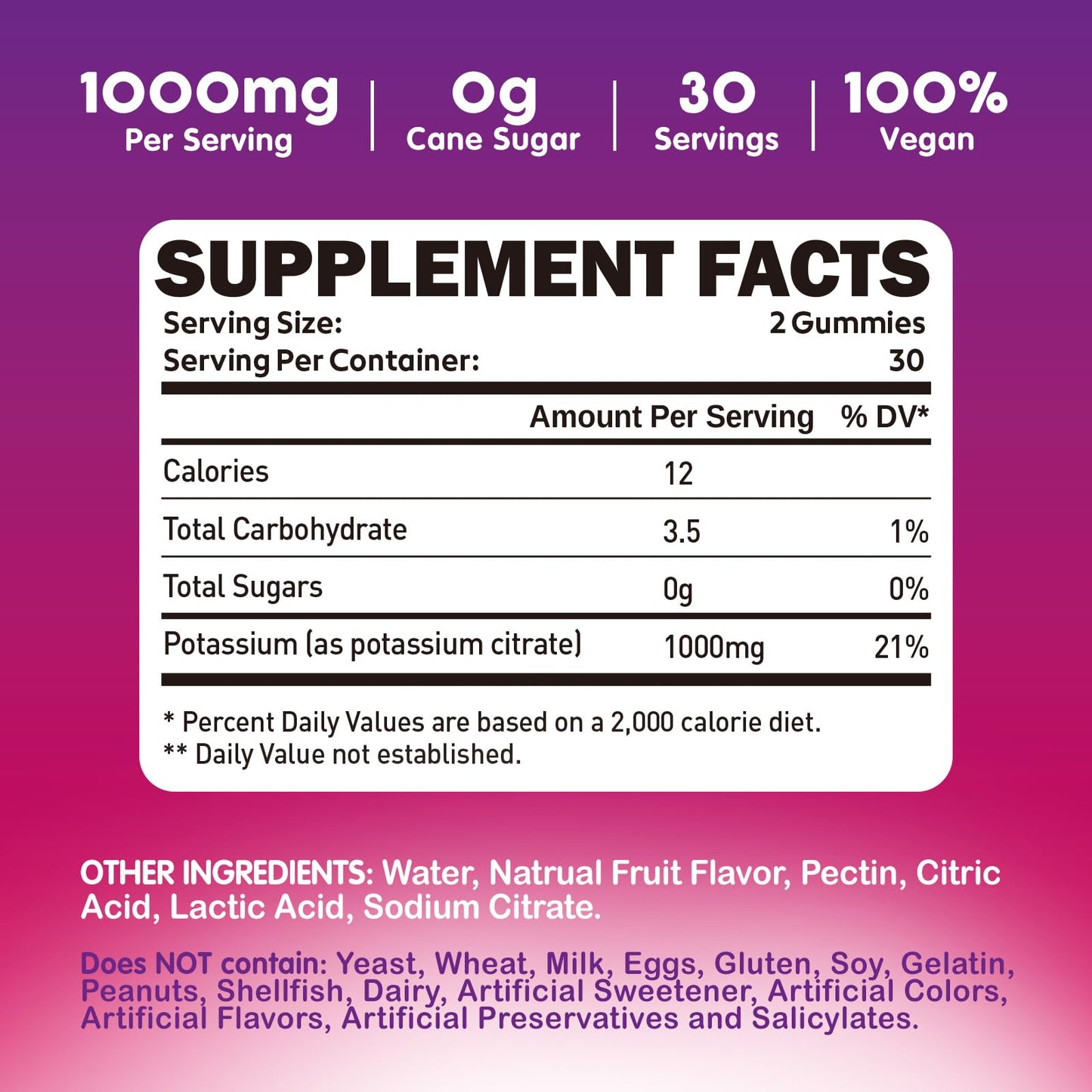 duwhot Potassium Citrate 1000mg & Calcium Citrate 1000mg, 120 Gummies