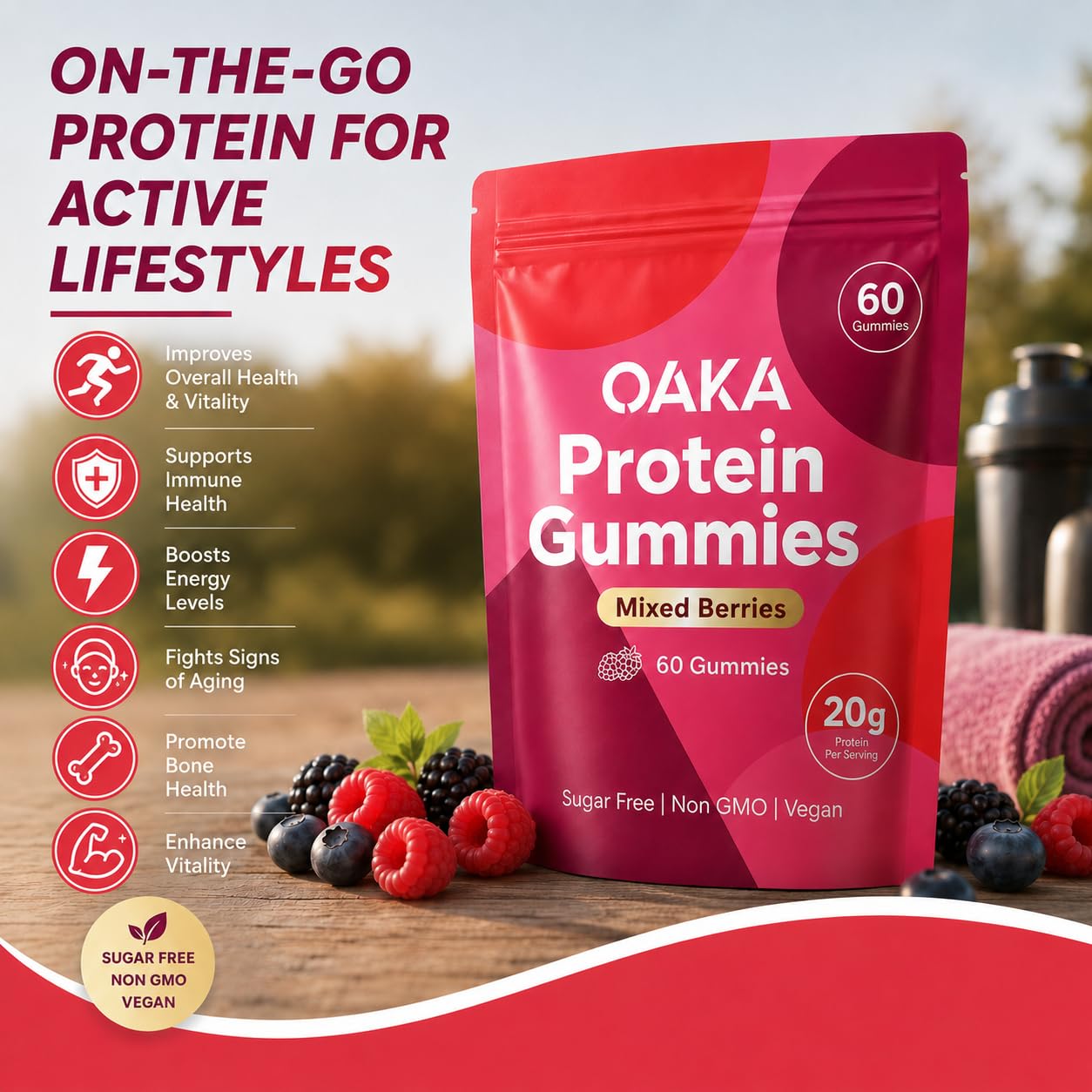 Nitidissima OAKA Protein Gummies 60 Gummies