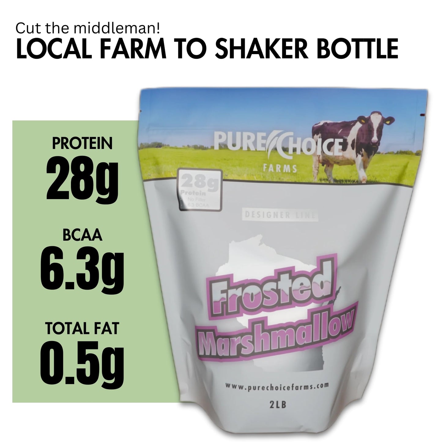 Pure Choice Whey Frosted Marshmallow Whey Protein Isolate Powder 32
