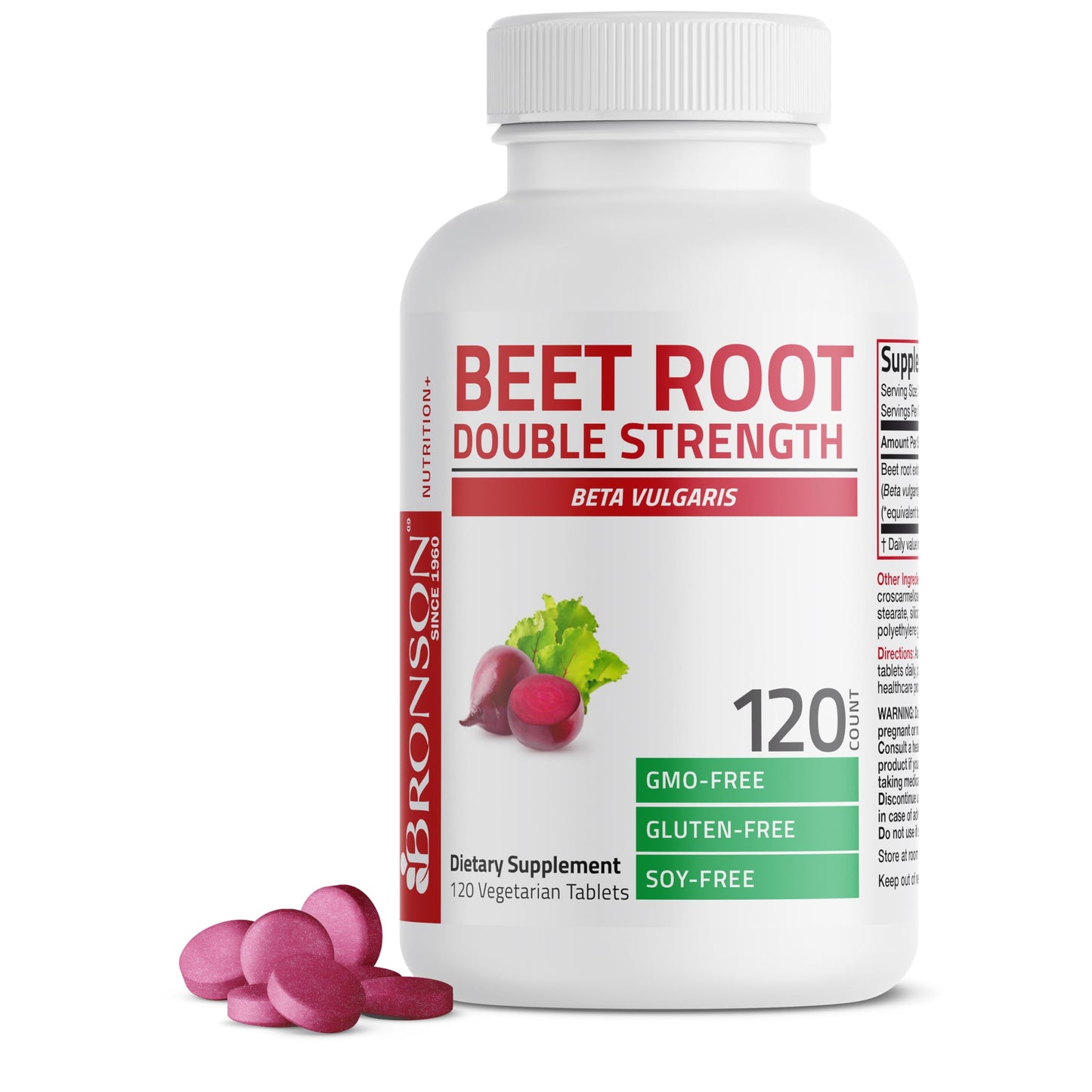 Bronson Beet Root Double Strength Non-GMO Tablet 120 Count