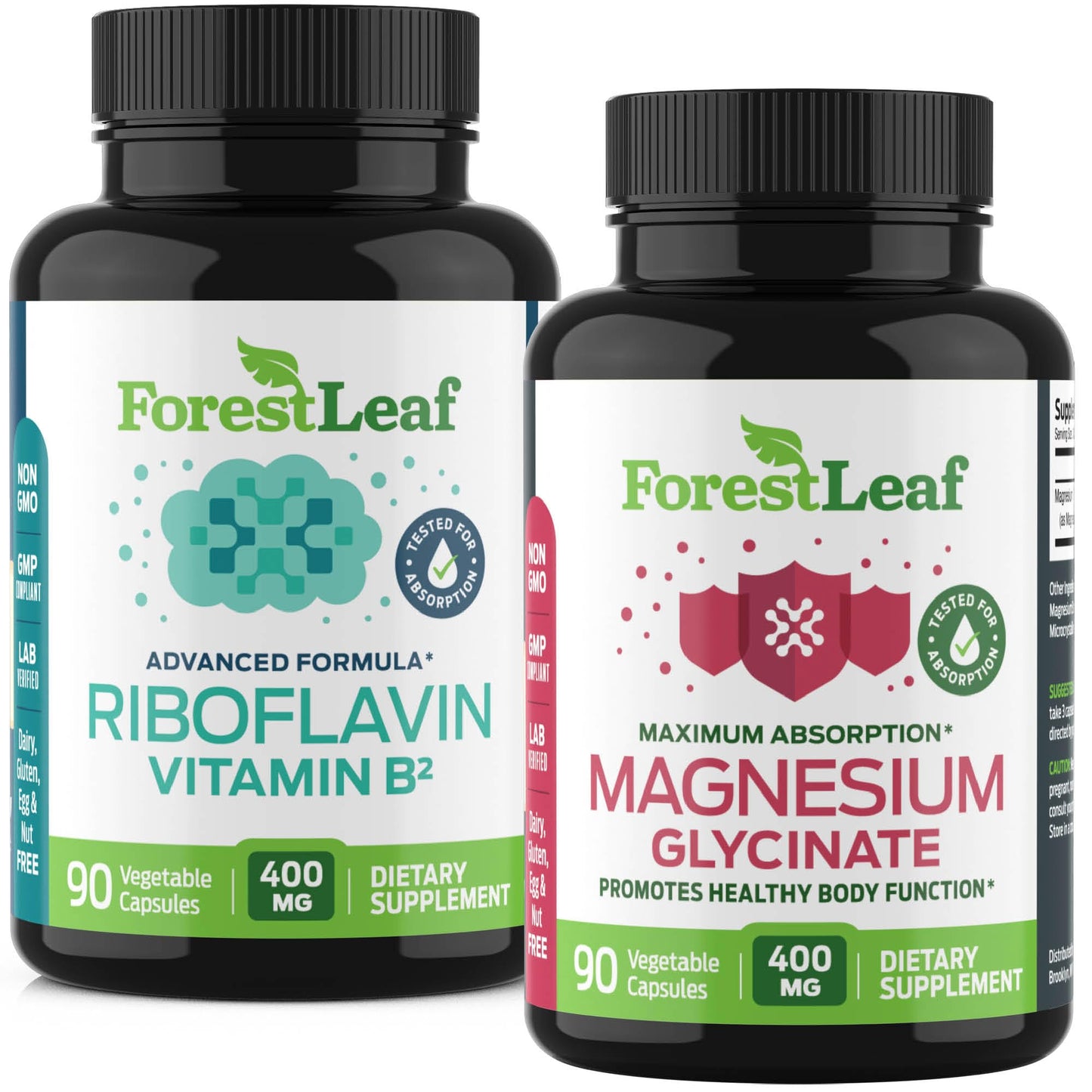 ForestLeaf Riboflavin & Magnesium Migraine Supplement Capsules 180