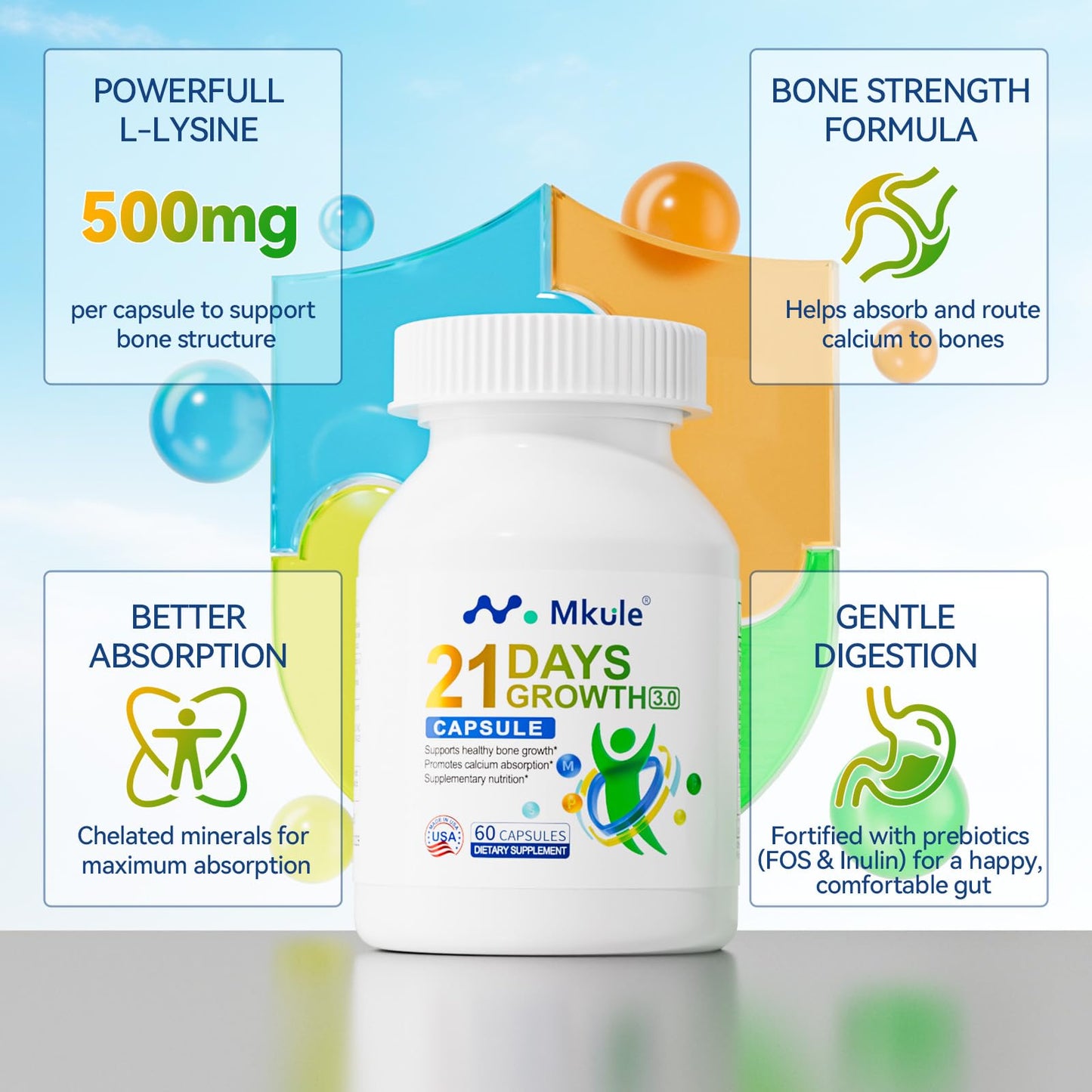 Mkule Height Growth Supplement Capsule 180 Count
