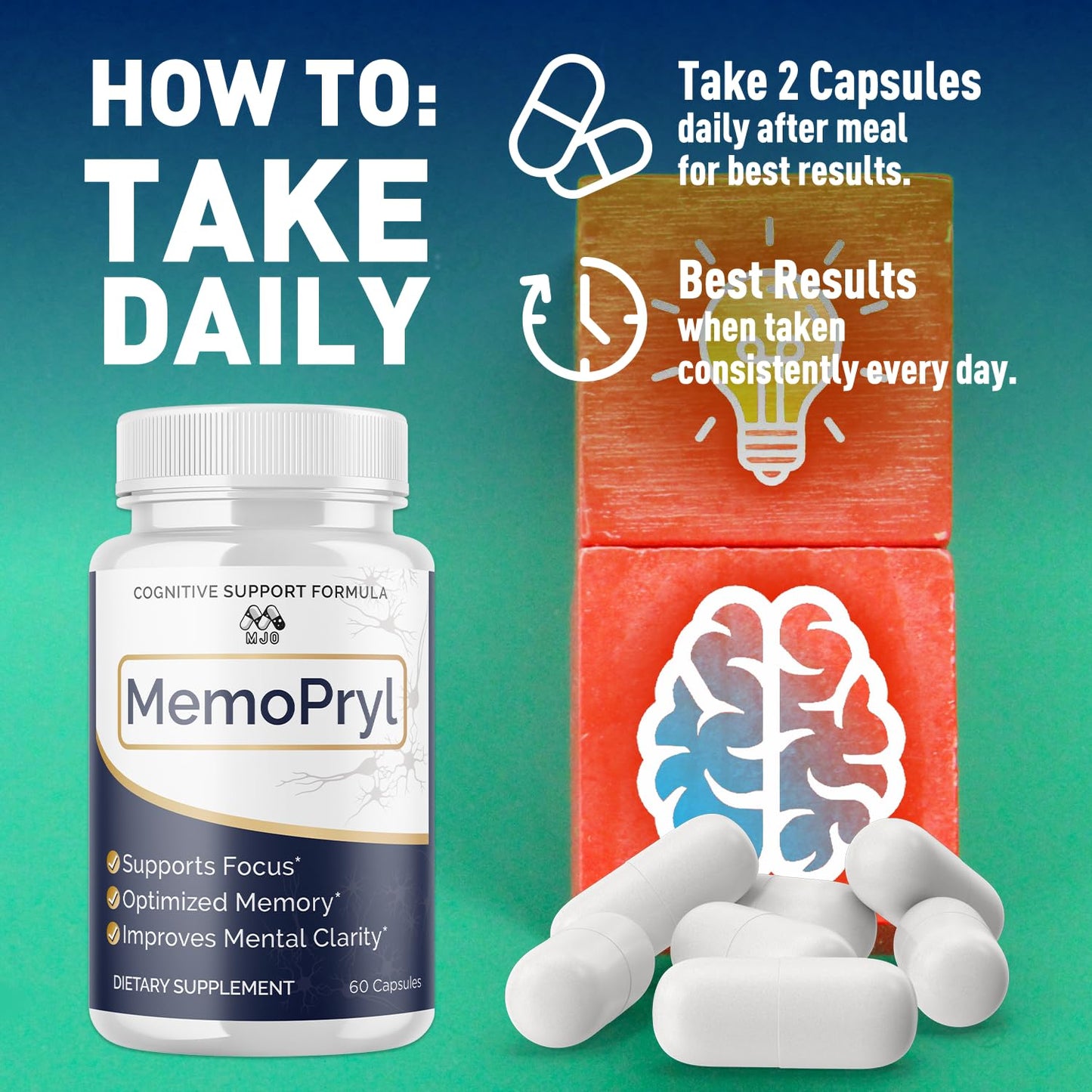 MJO Memopryl Brain Capsules 300 Capsules