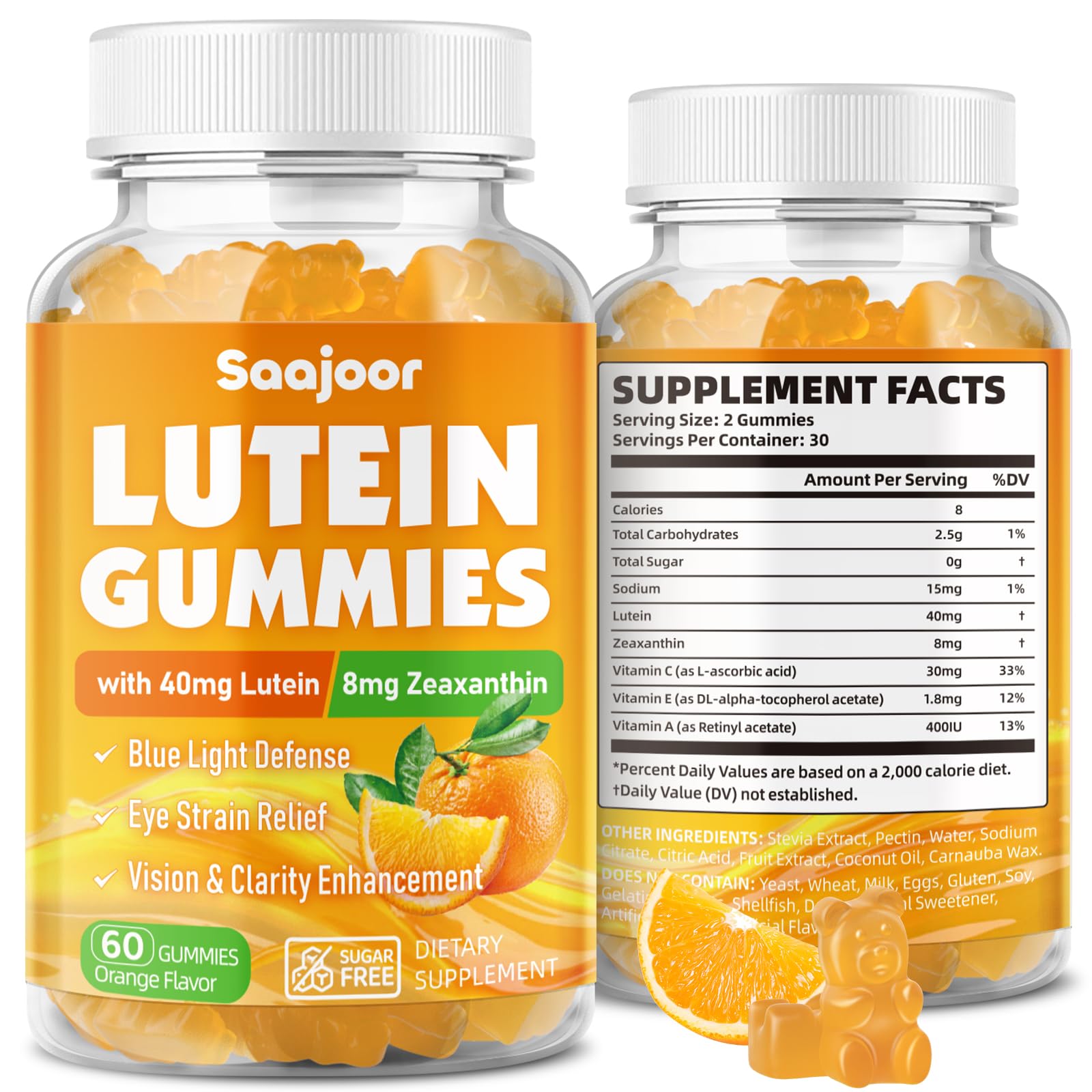 Saajoor Lutein & Zeaxanthin Gummies, 2 Gummies
