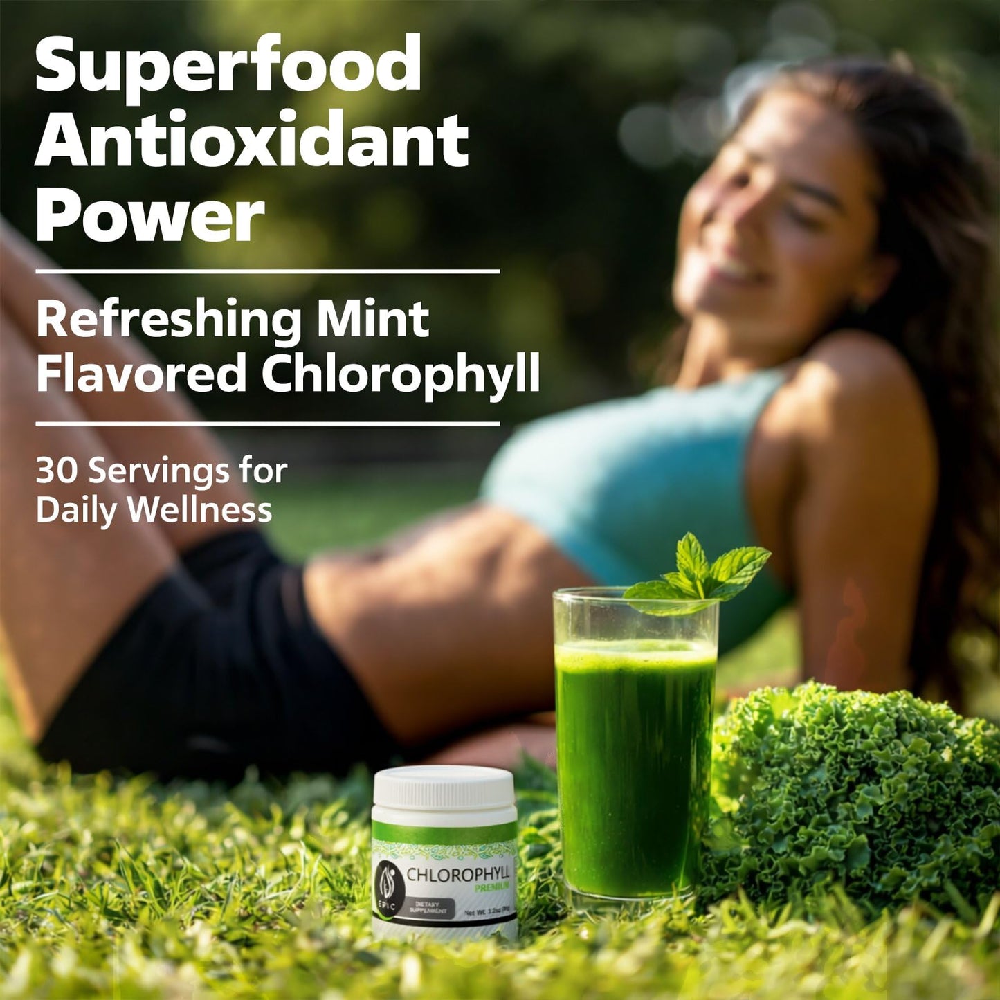 EPIC Black Label Premium Chlorophyll Powder Dietary Supplement, 3.1 oz