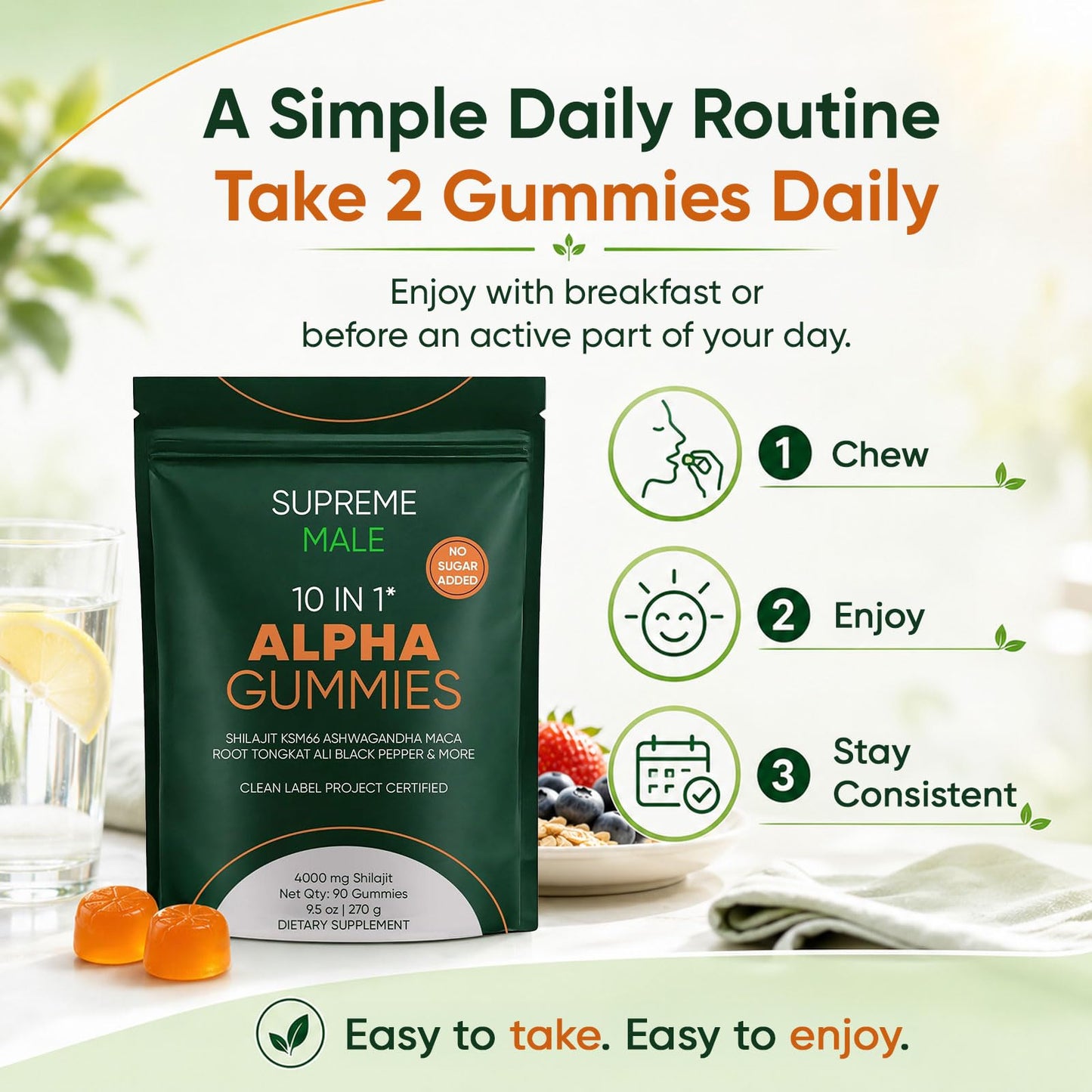 KXVUDE Supreme Male Alpha Gummies, 60 Count