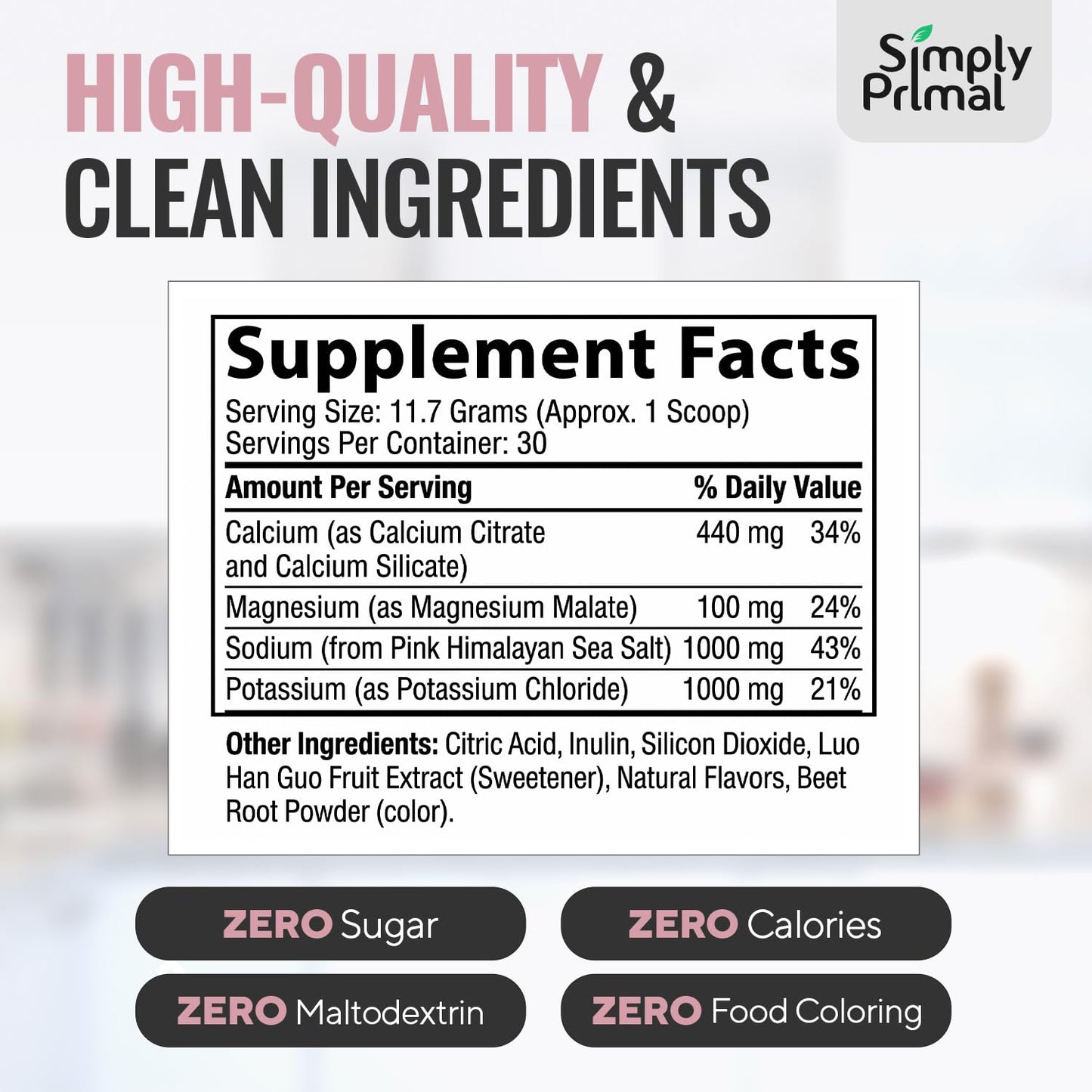 Simply Primal WATERFAST Monk Fruit Keto Electrolyte Powder for Fasting and Hydration - Strawberry Watermelon Flavor, Sugar Free, 12.4 Ounce