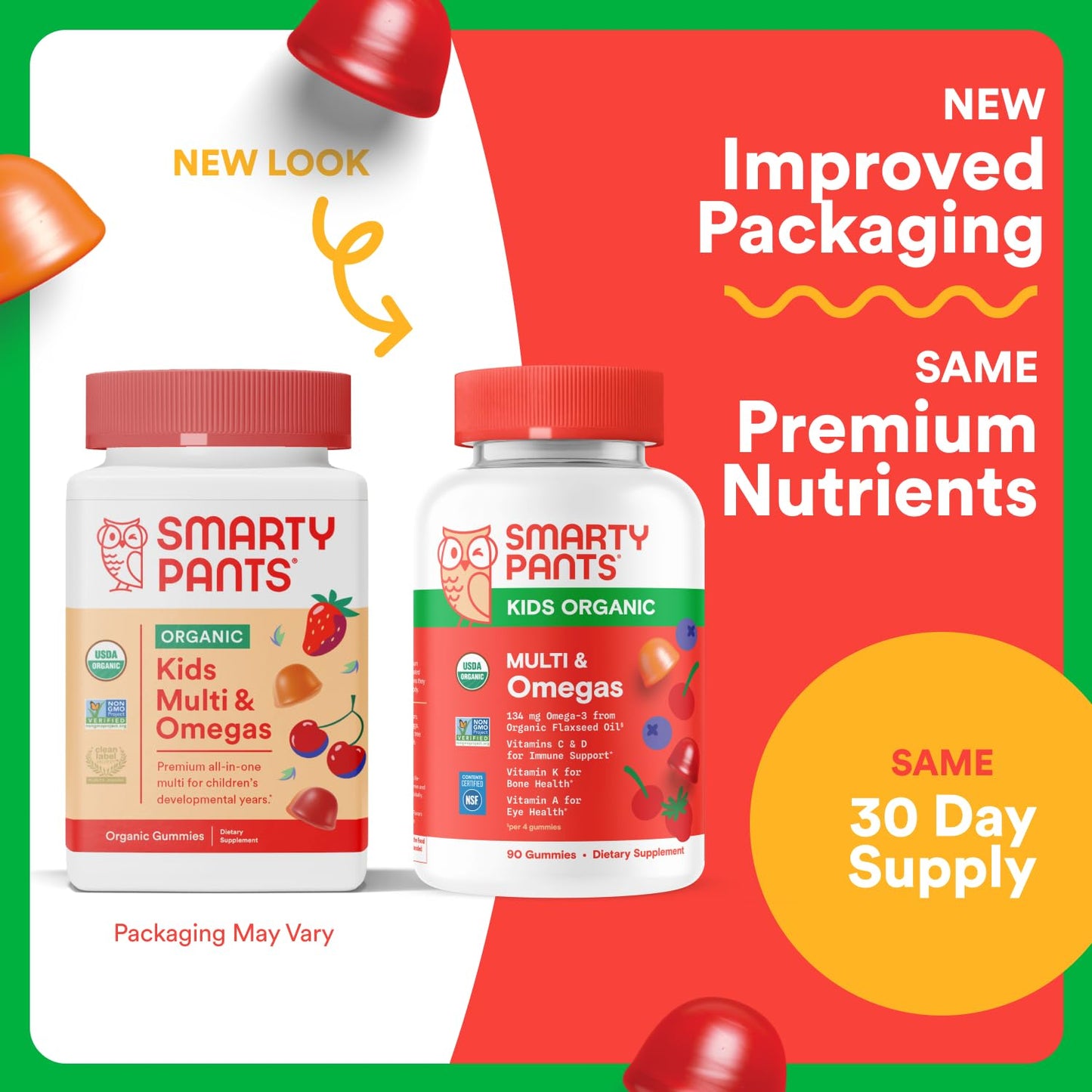 SmartyPants Organic Kids Multivitamin Gummies, 120 Count
