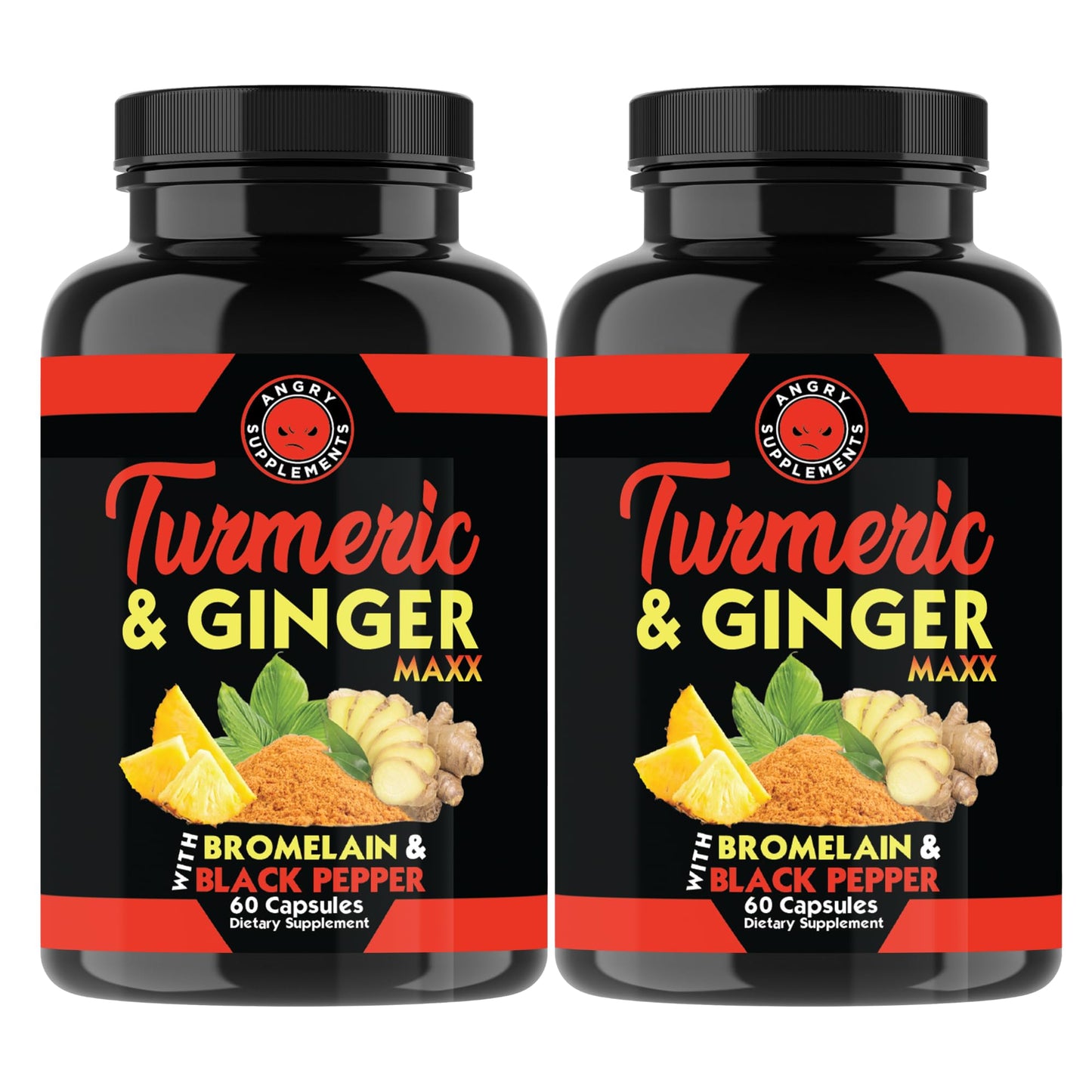 Angry Supplements Turmeric Ginger Maxx Capsules 120 Count