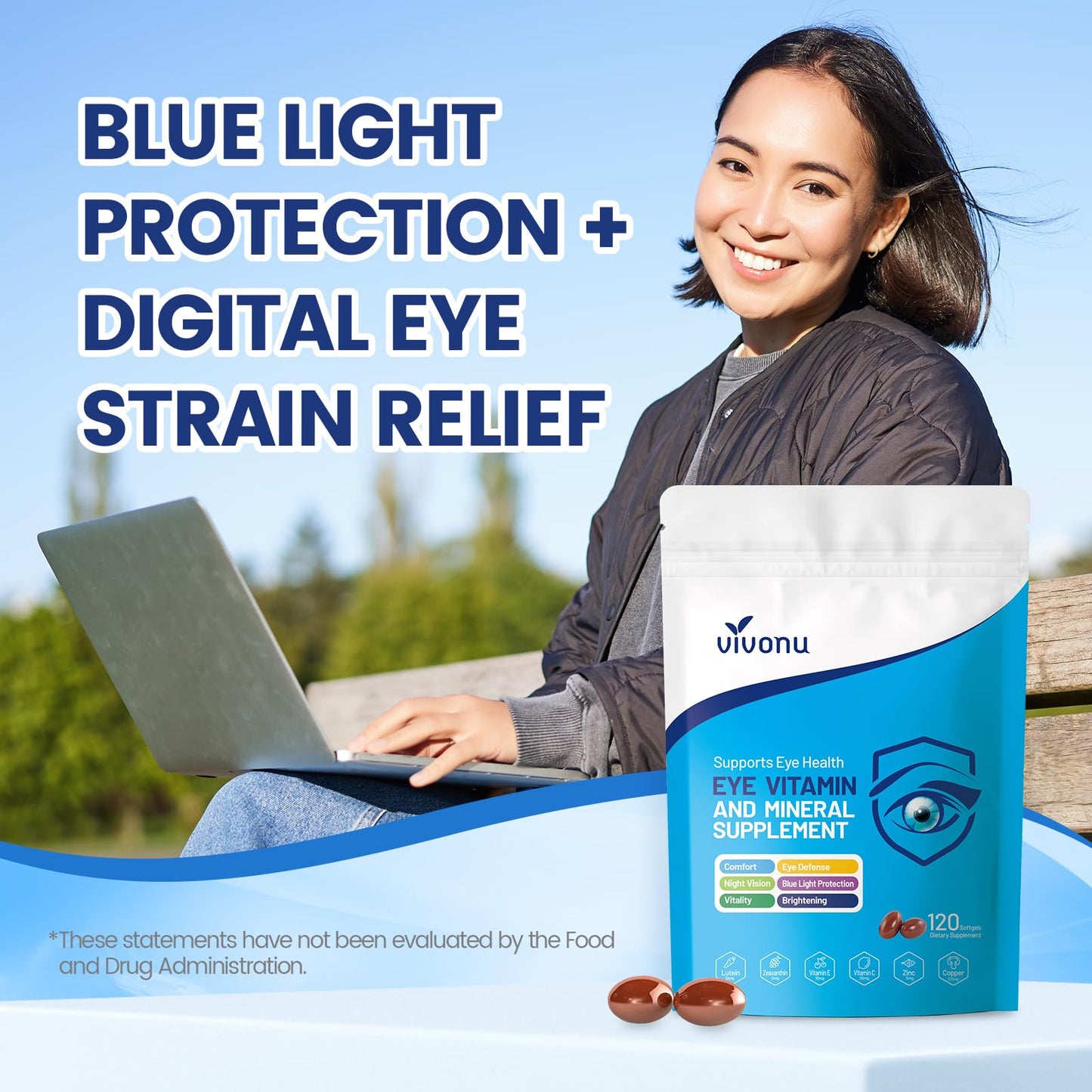 VivoNu Lutein Eye Vitamins Softgel 1 Count