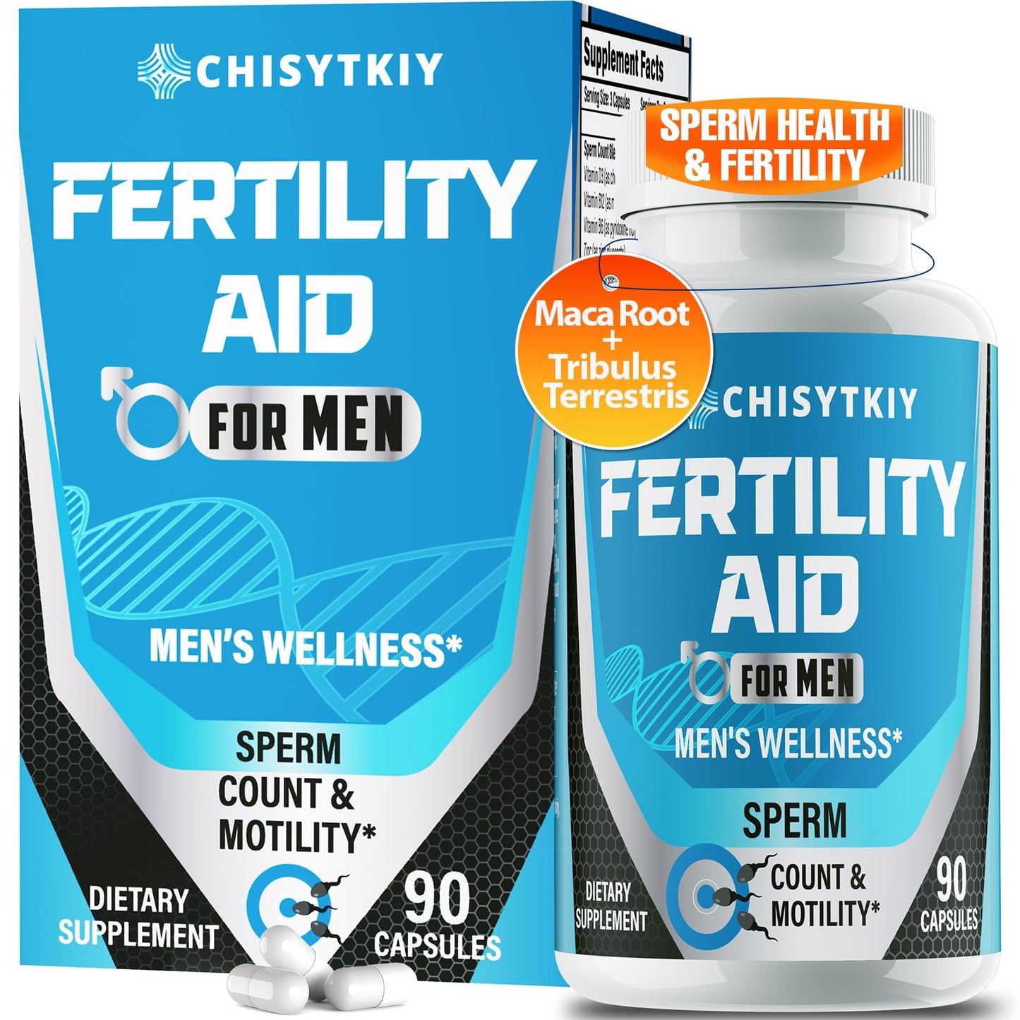 Chisytkiy Male Fertility Supplements Pre Conception For Him Sperm Count Motility Capsule 90 Count