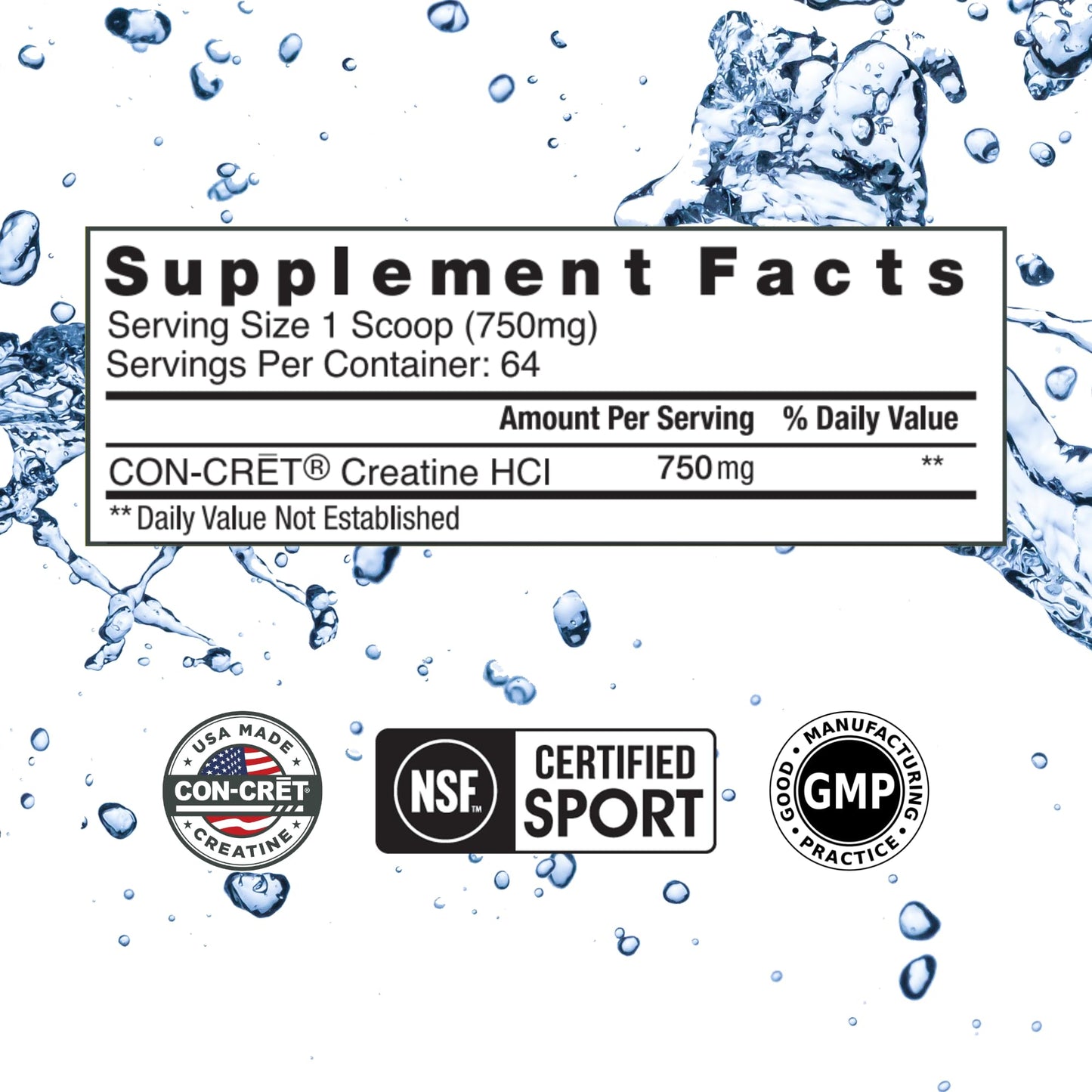 CON-CRET Creatine HCl Powder 64 Servings