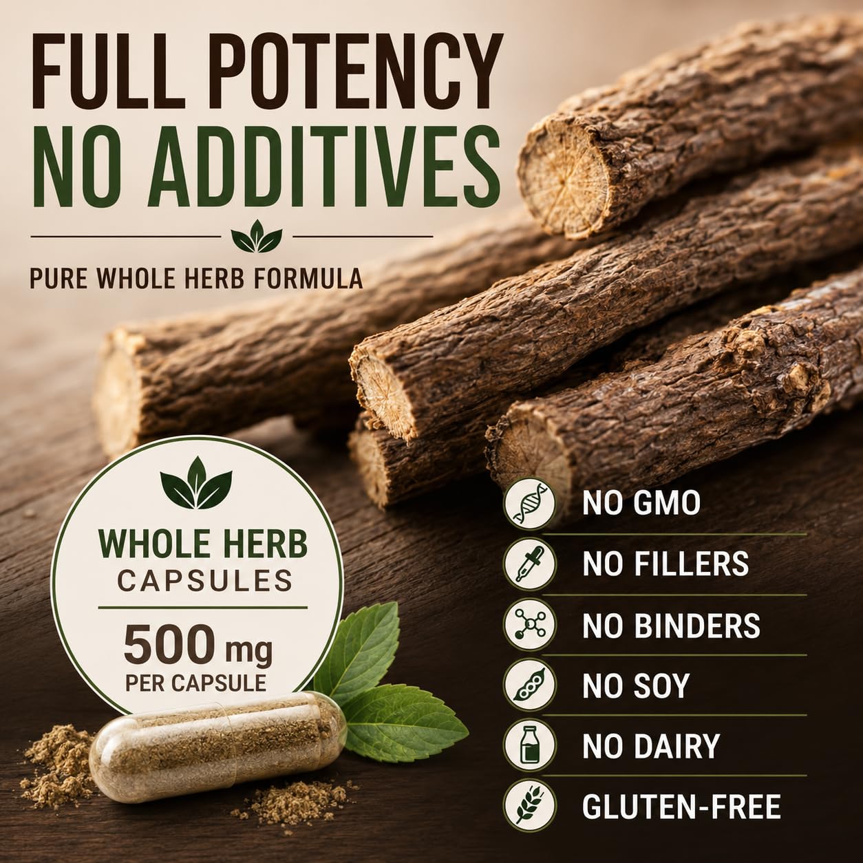HERBALICIOUS DGL Licorice Root Capsules 100 Count