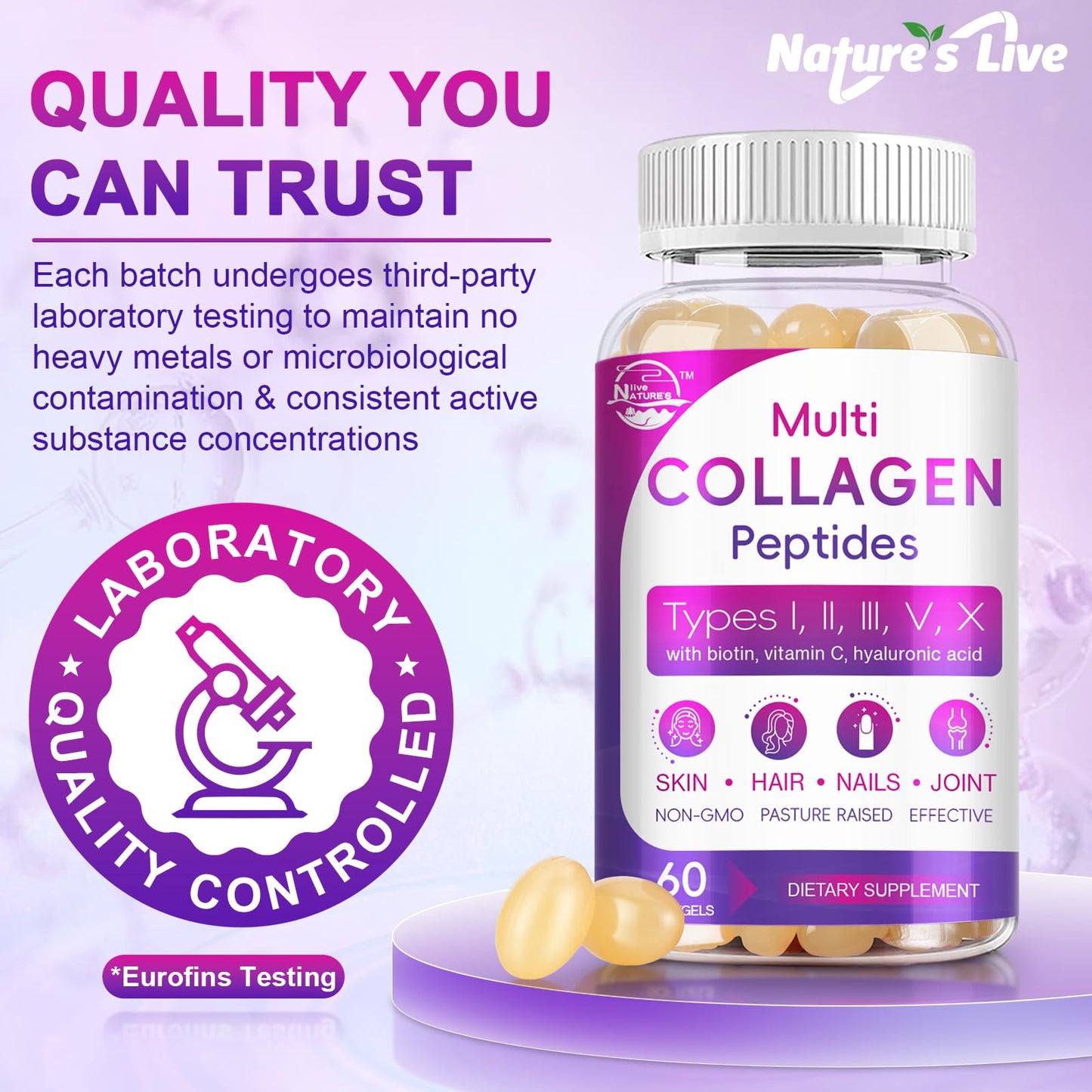 Nature's live Multi Collagen Peptides Softgel 120