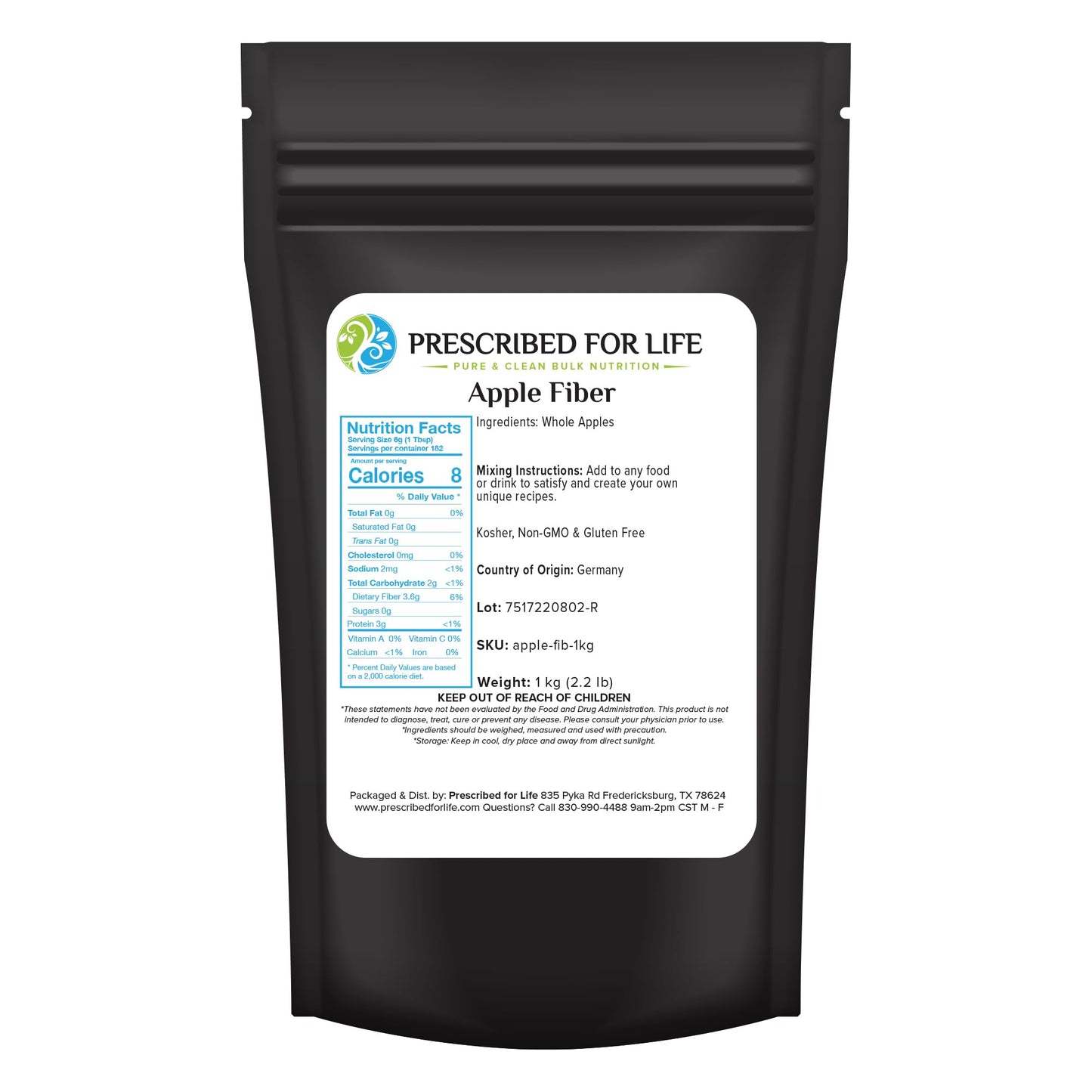 Prescribed For Life Apple Fiber Powder 35.274 oz