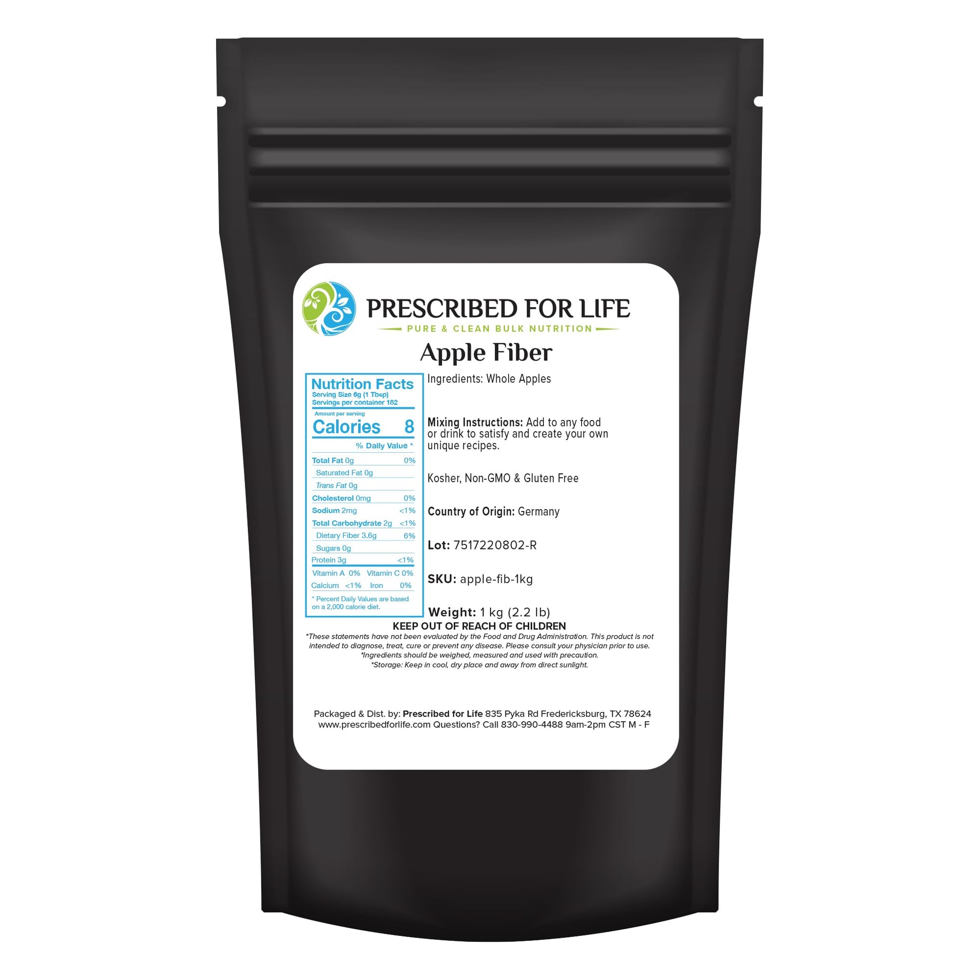 Prescribed For Life Apple Fiber Powder 35.274 oz