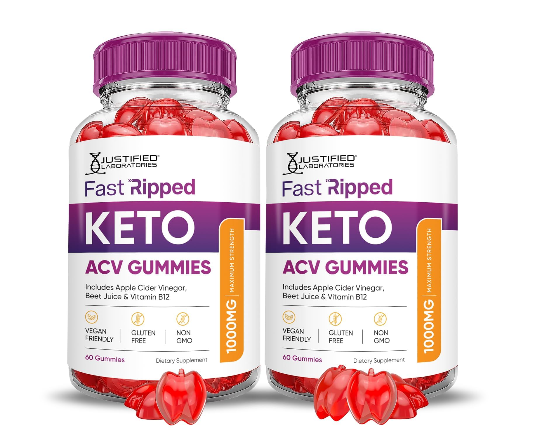 Justified Laboratories Fast Ripped Keto ACV Gummies 120 Gummies