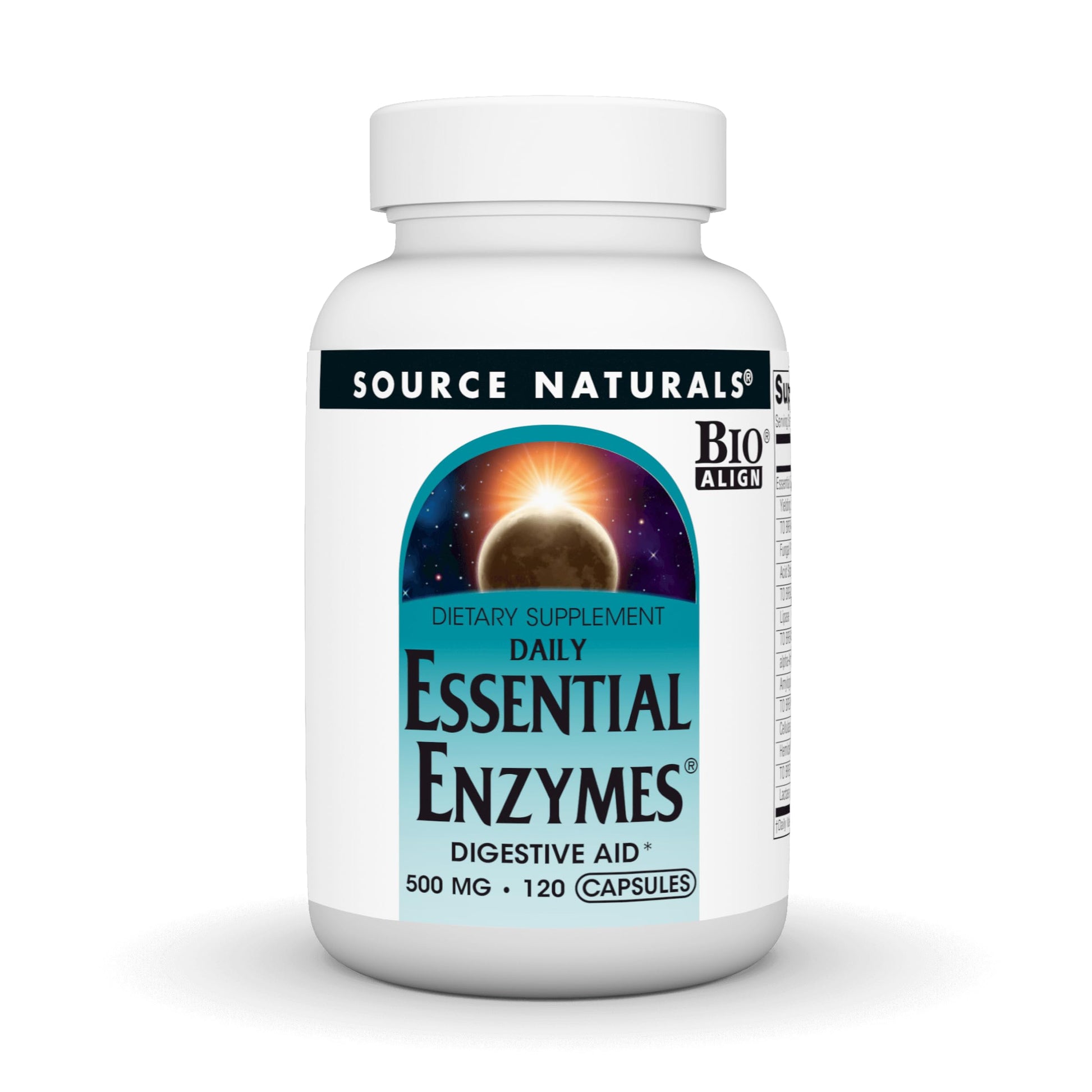 Source Naturals Daily Essential Enzymes 500 mg Capsules, 120 Count