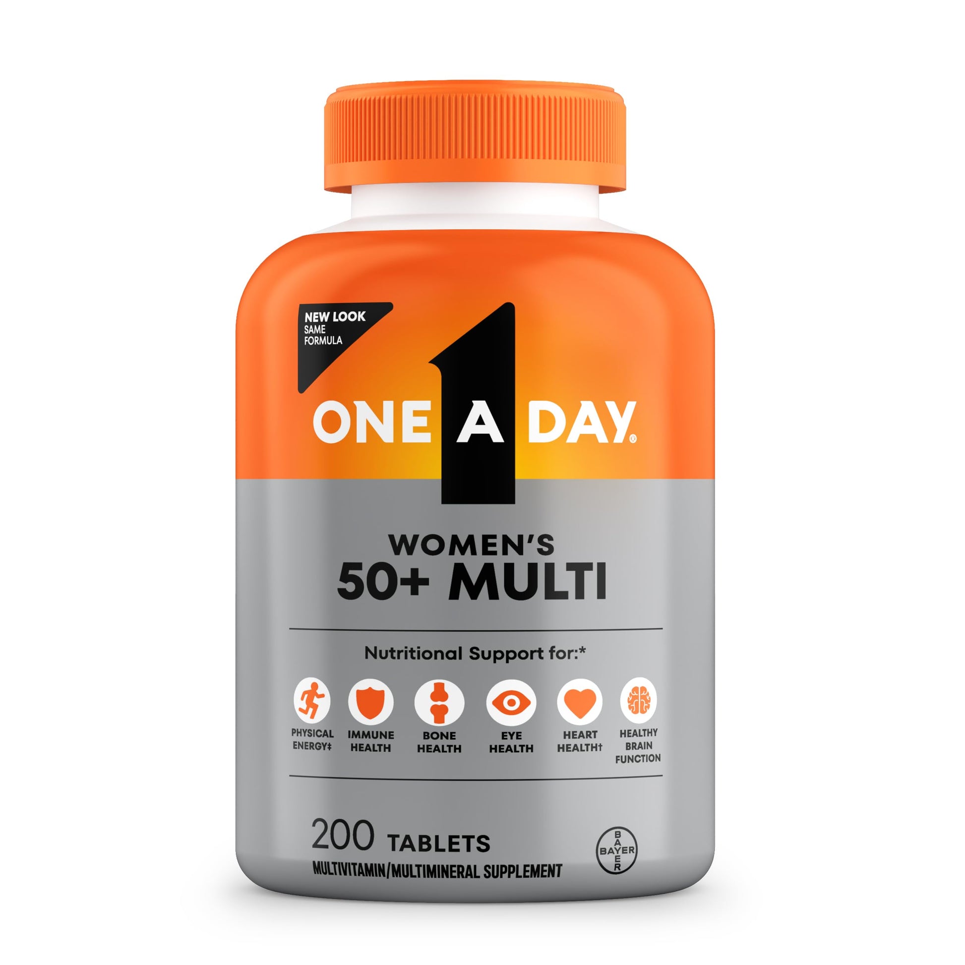ONE A DAY Multivitamin for Women 50 and Over Tablets, 200 Count
