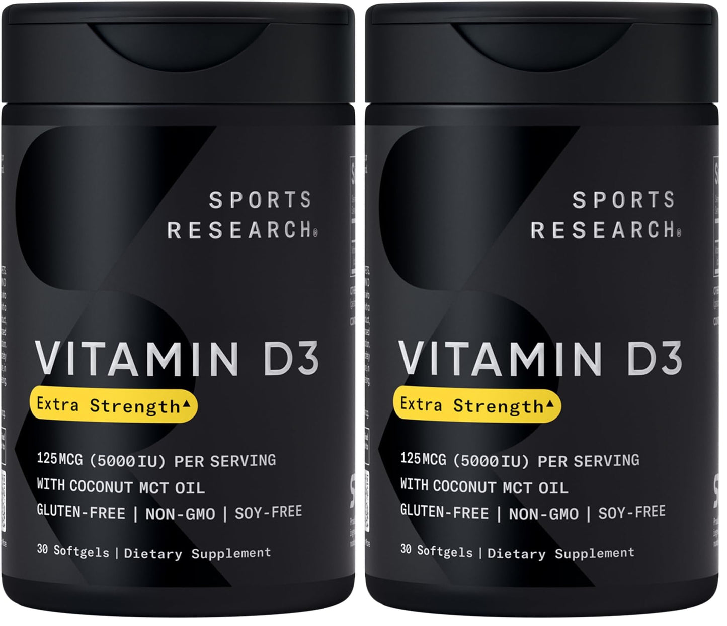 Sports Research Vitamin D3 5000 IU with Coconut MCT Oil Softgels, 60 Count
