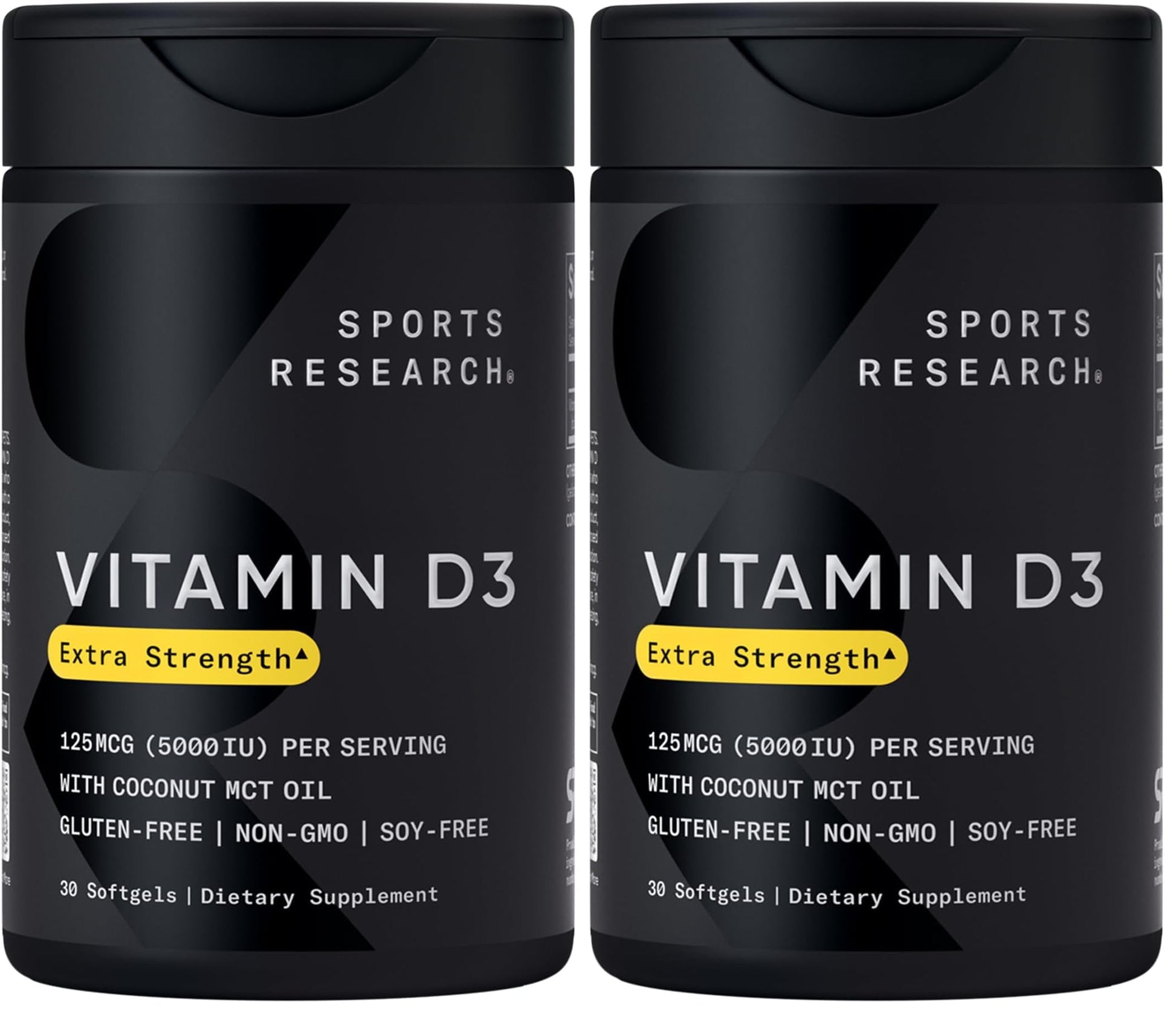 Sports Research Vitamin D3 5000 IU with Coconut MCT Oil Softgels, 60 Count