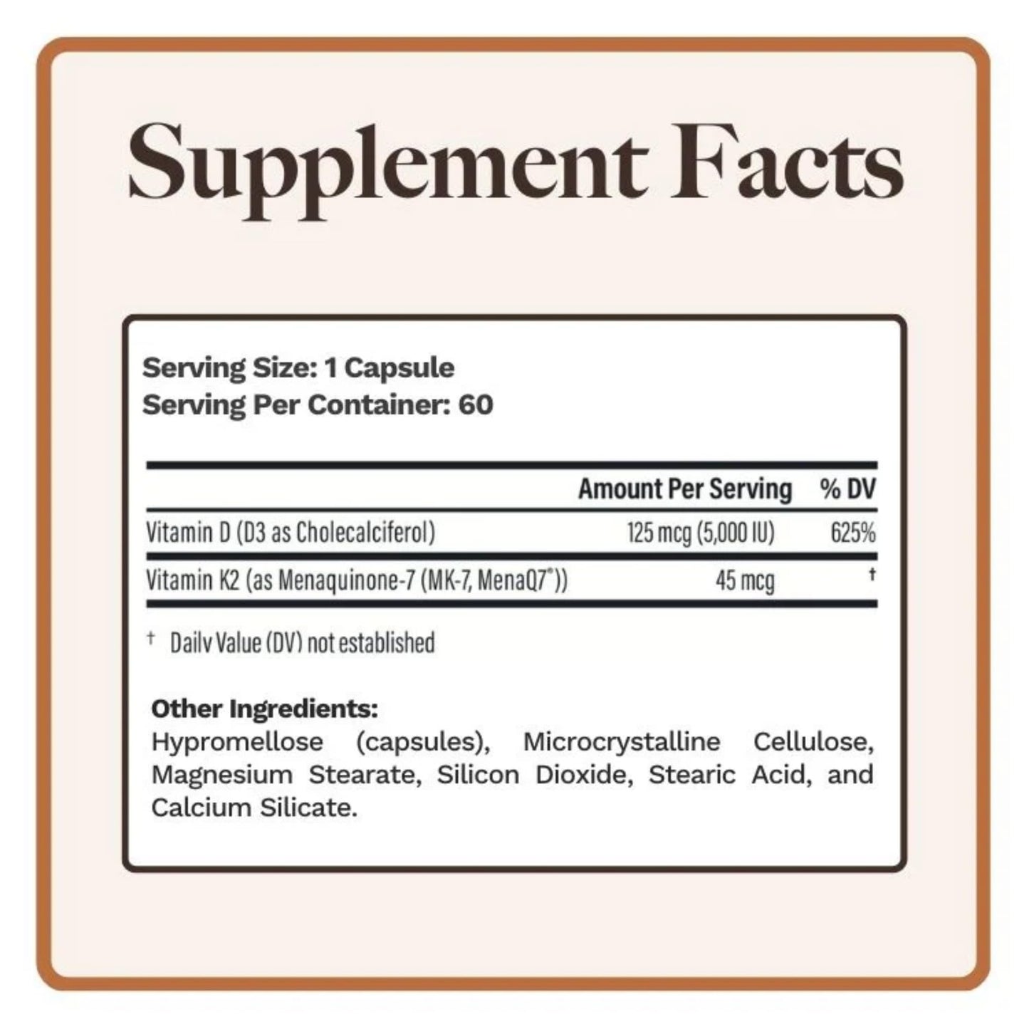 Utzy Naturals Vitamin K2 + D3 Capsule 60 Count