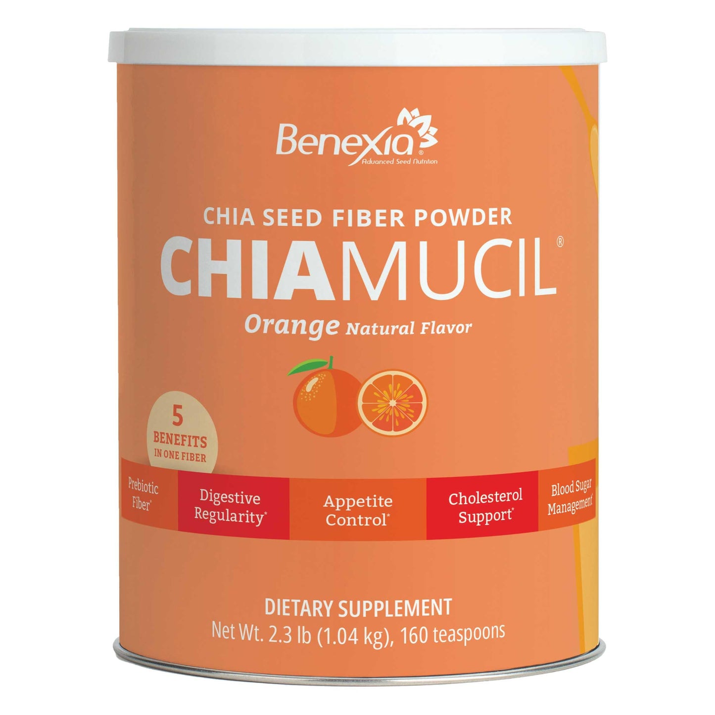 BENEXIA Chiamucil Prebiotic Chia & Inulin Fiber Powder 36.7 oz