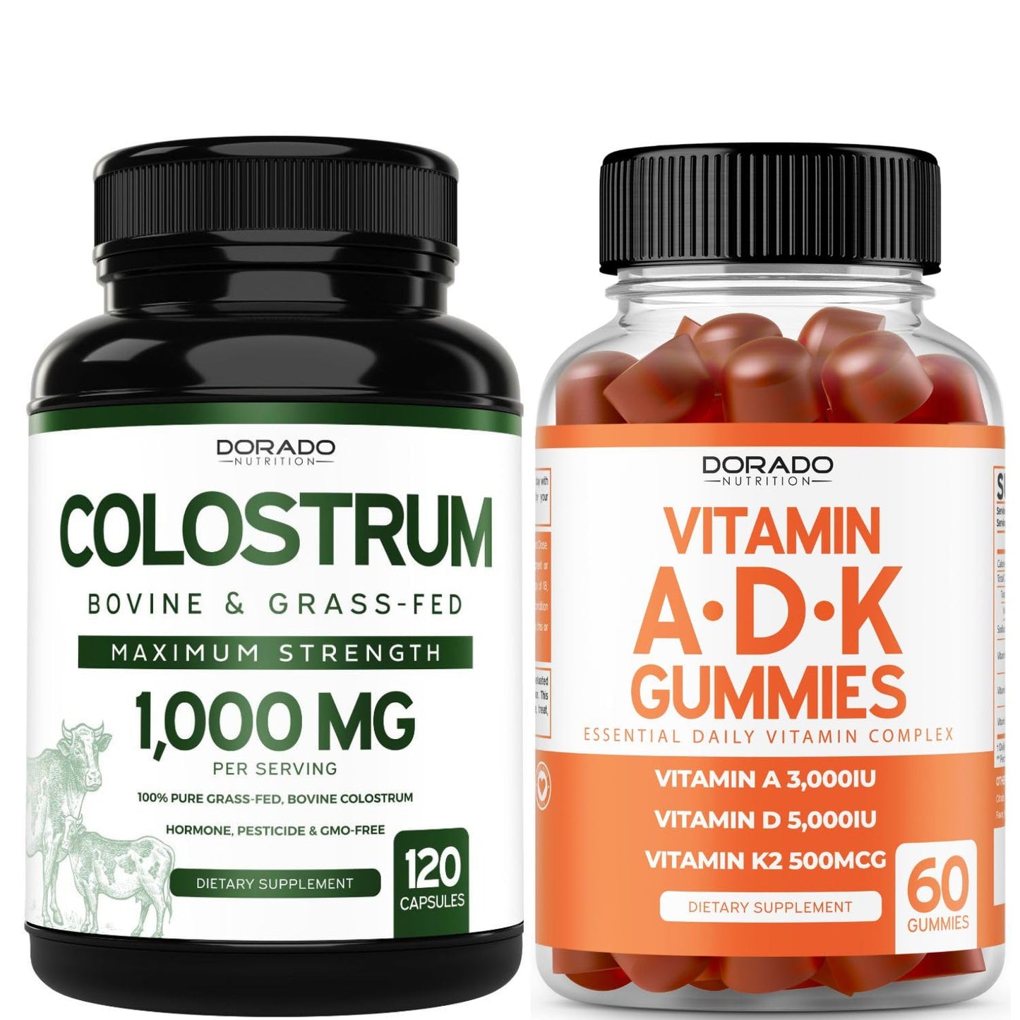DORADO NUTRITION Colostrum and ADK Vitamin D3 Gummies, 180 Count