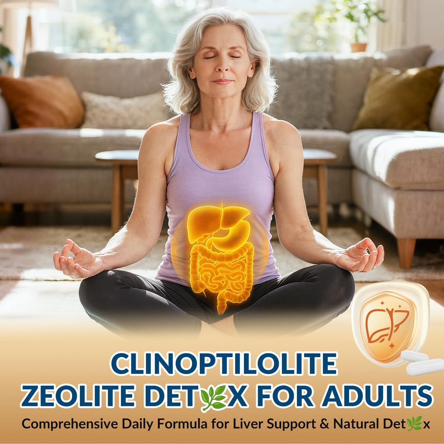 GZ HAOYUAN Zeolite Detox Capsules, 60 Capsules