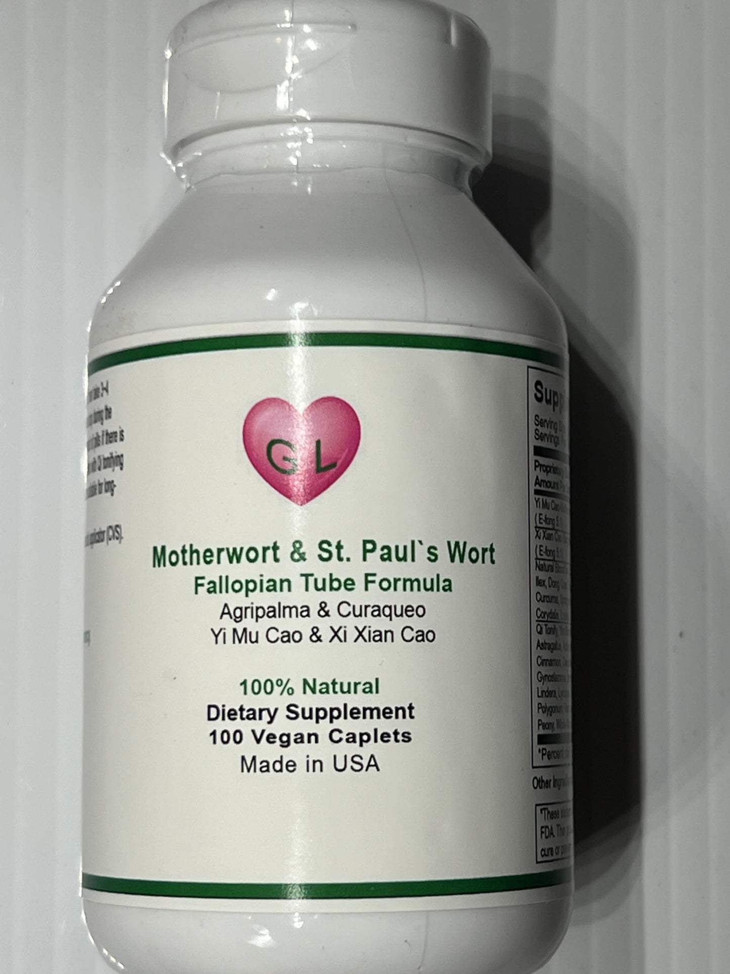 Generic Motherwort Herb & St. John's Wort, Xi Xian Cao & Yi Mu Cao Fallopian Tube Formula Caplets 100