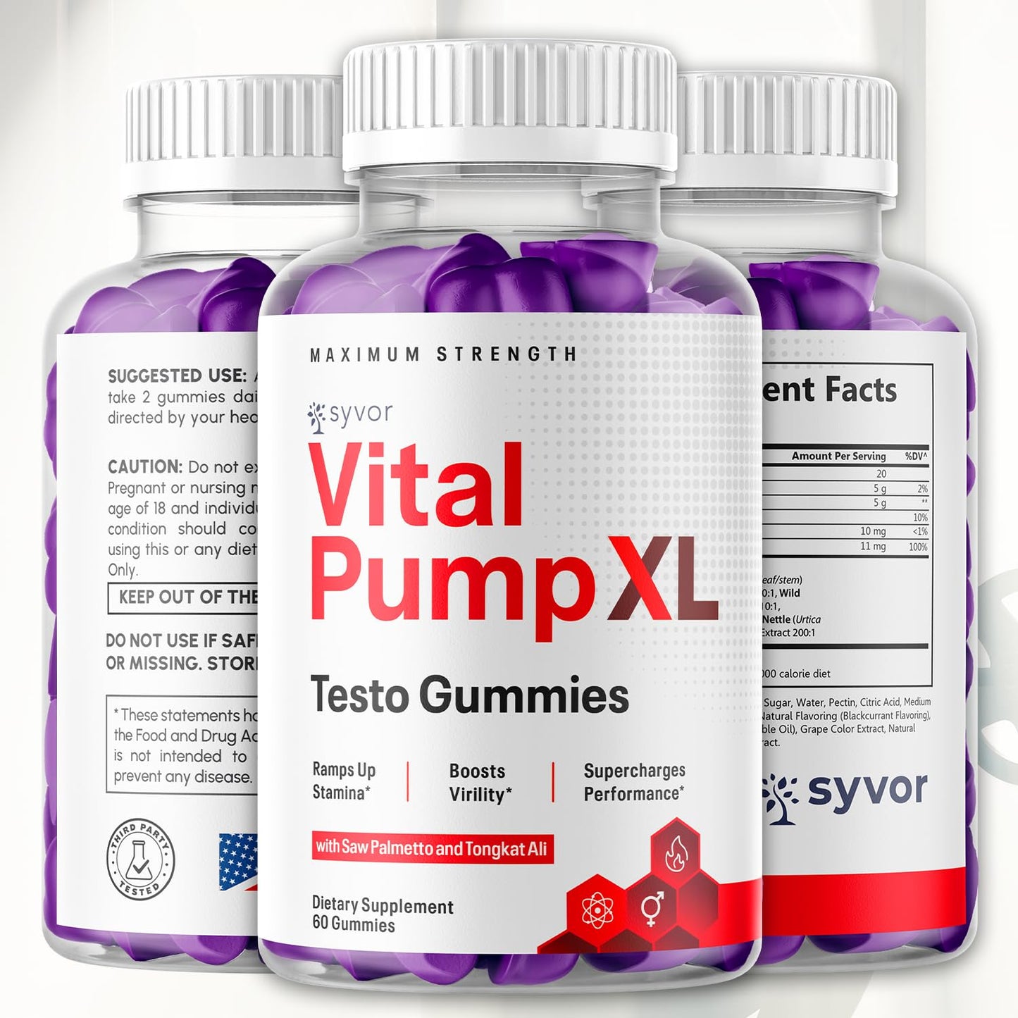 Syvor Vital Pump XL Gummies 180 Count