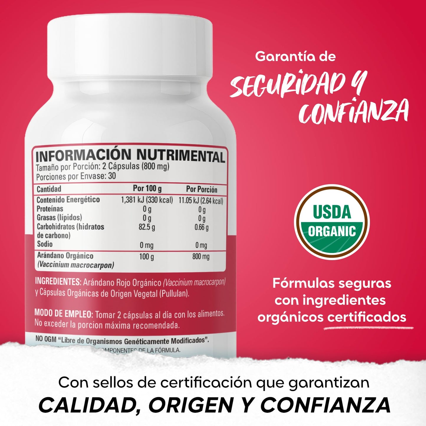 OS Organic Side Organic Cranberry Capsules 0.85 Ounce (Pack of 1)