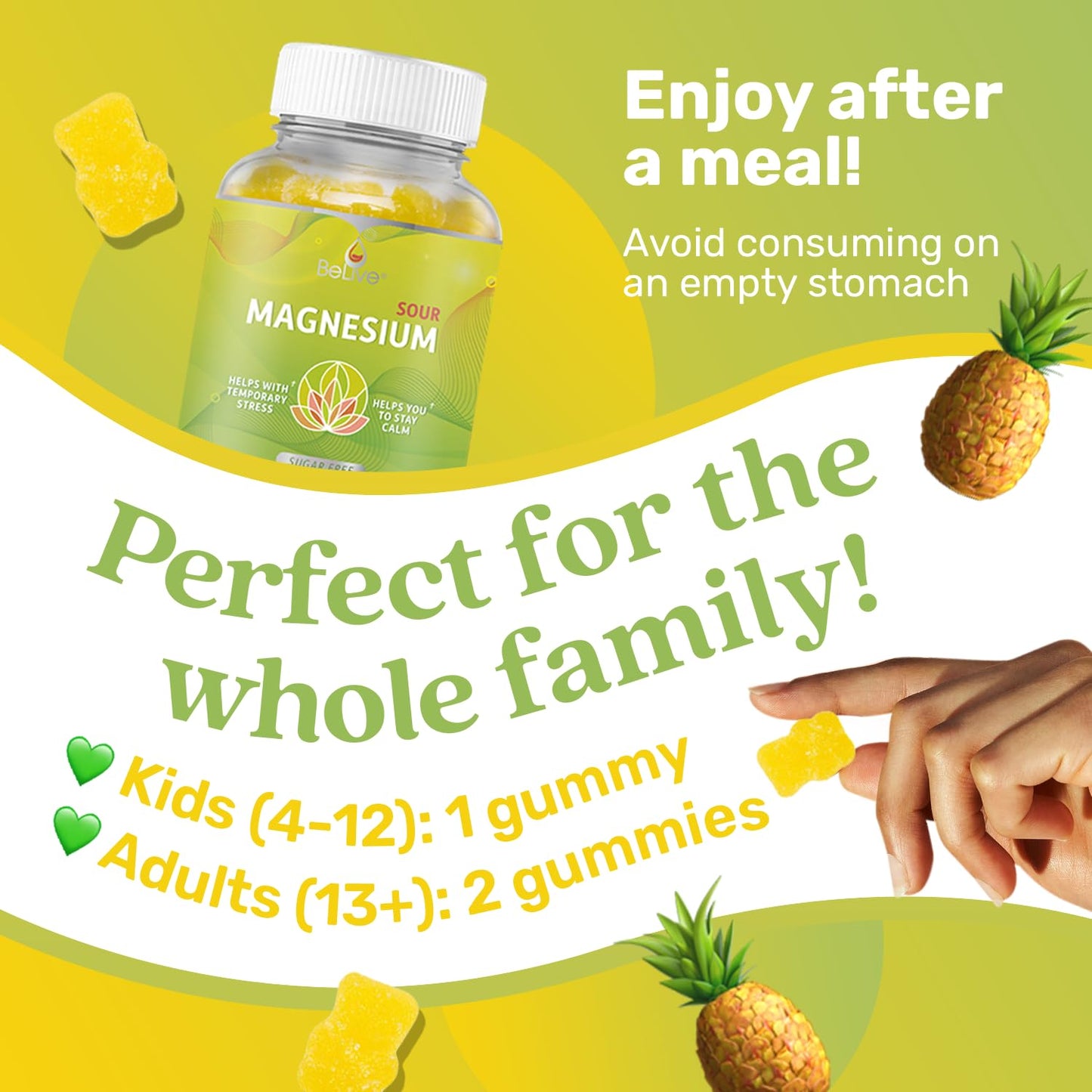 BeLive Magnesium Glycinate Gummies 300 Count