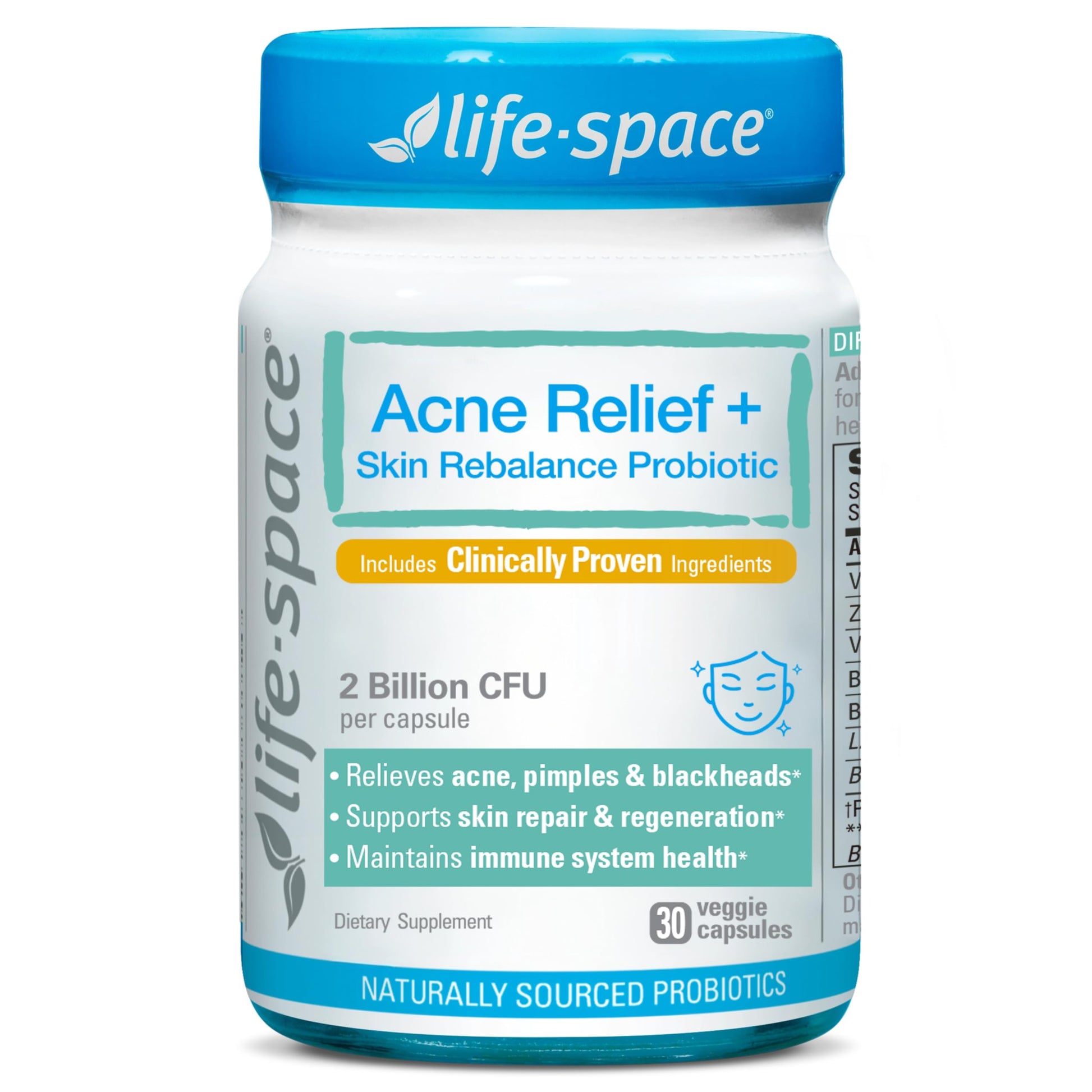 Life-Space Acne Relief + Skin Rebalance Probiotic Capsule 30 Count