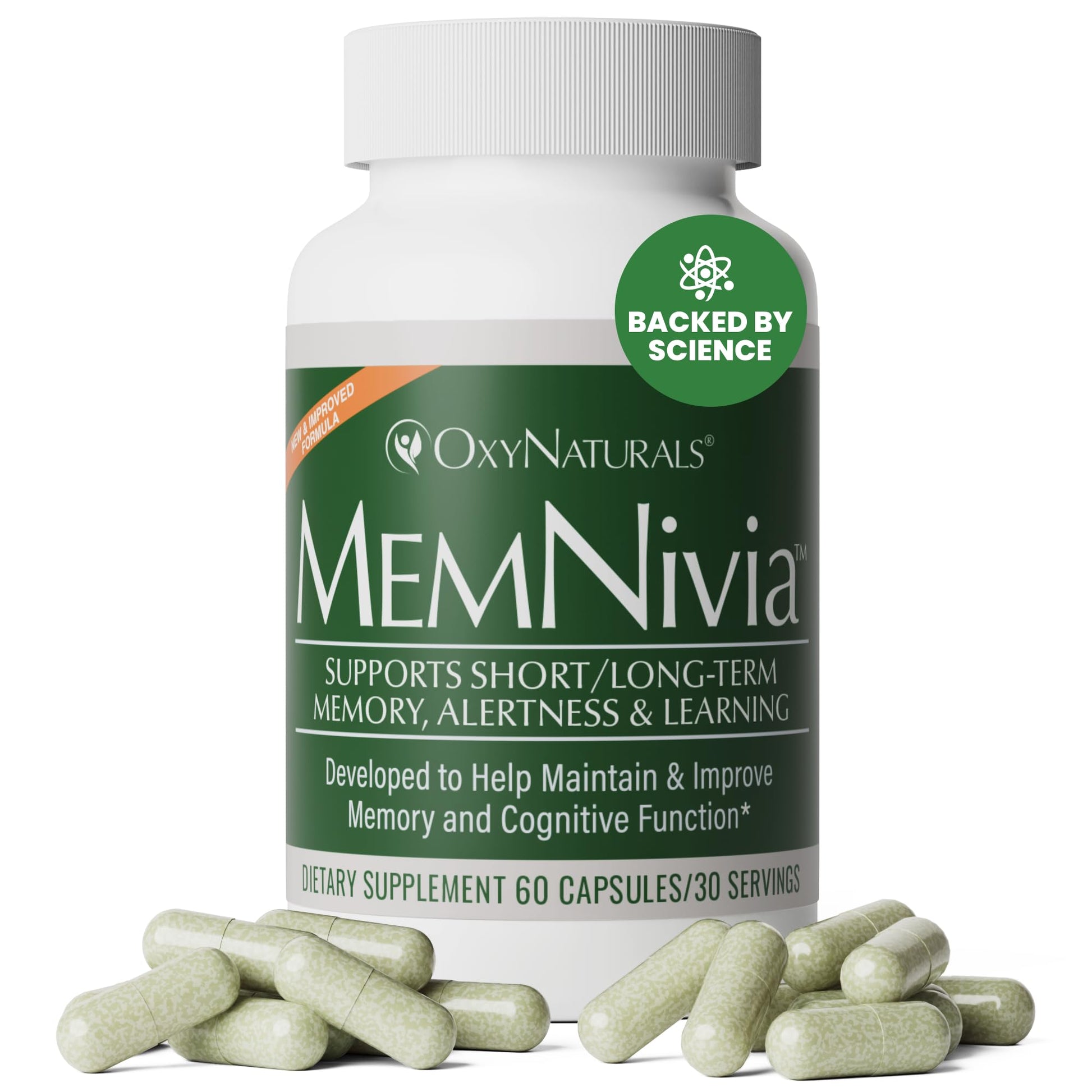 OxyNaturals MemNivia Brain Supplements Capsule 60 Count
