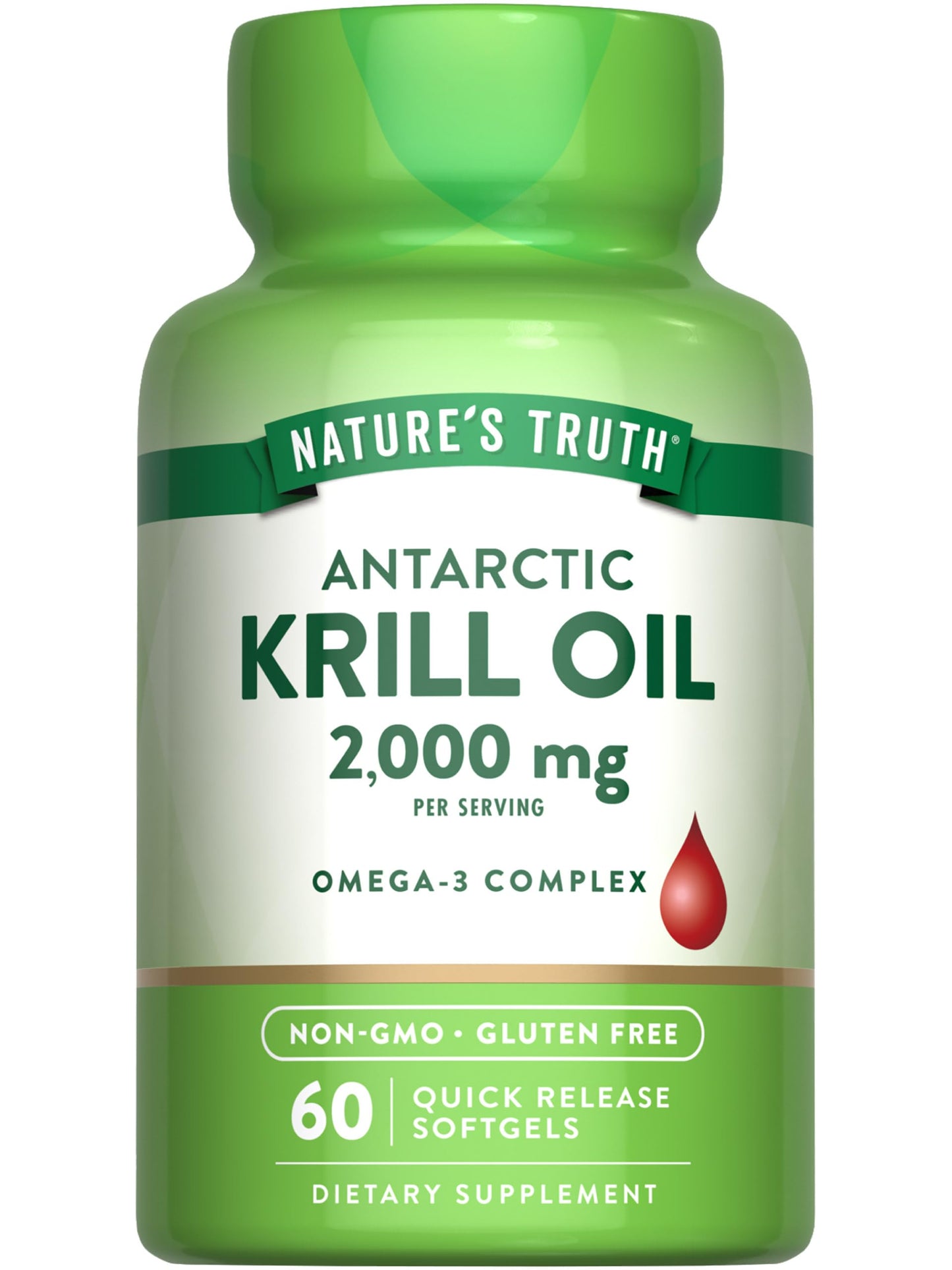 Nature's Truth Antarctic Krill Oil 2000mg Softgel, 60 Count