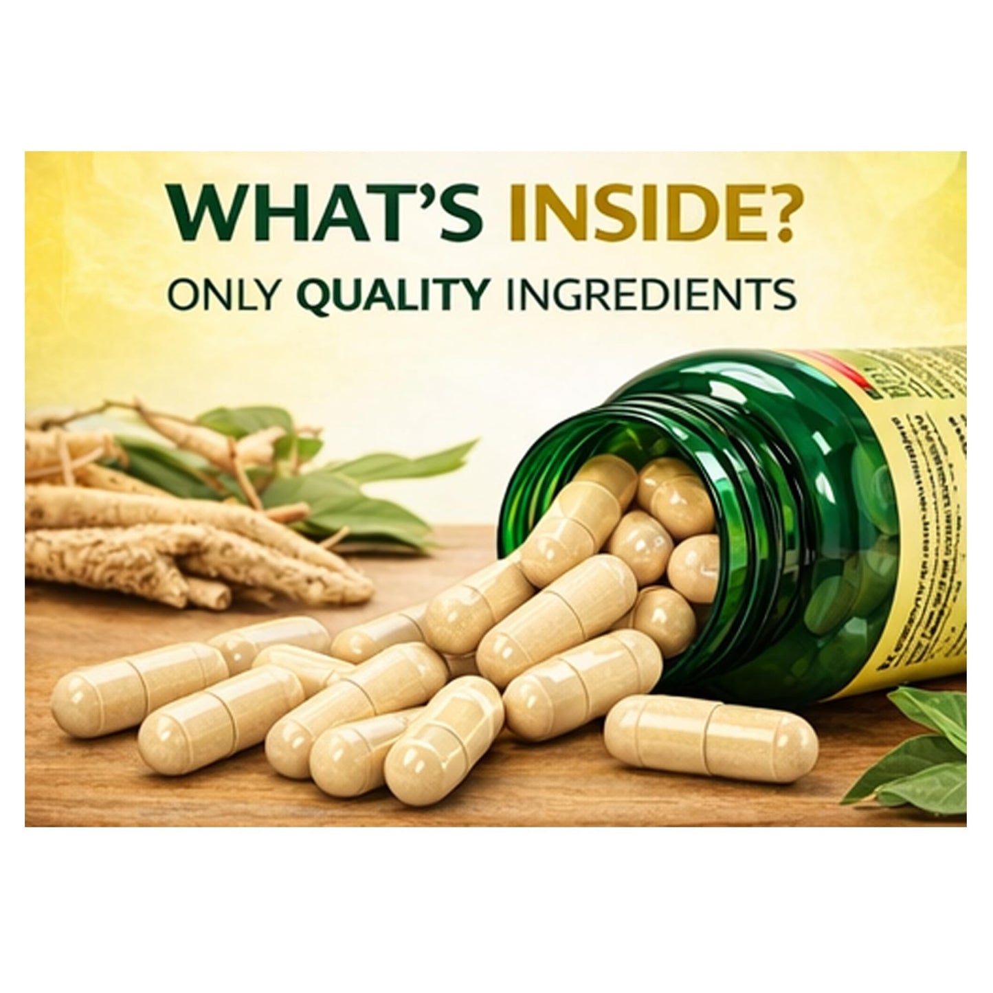 4 TOP CARE Ashwagandha Dietary Supplement 1300 mg 60 Capsules