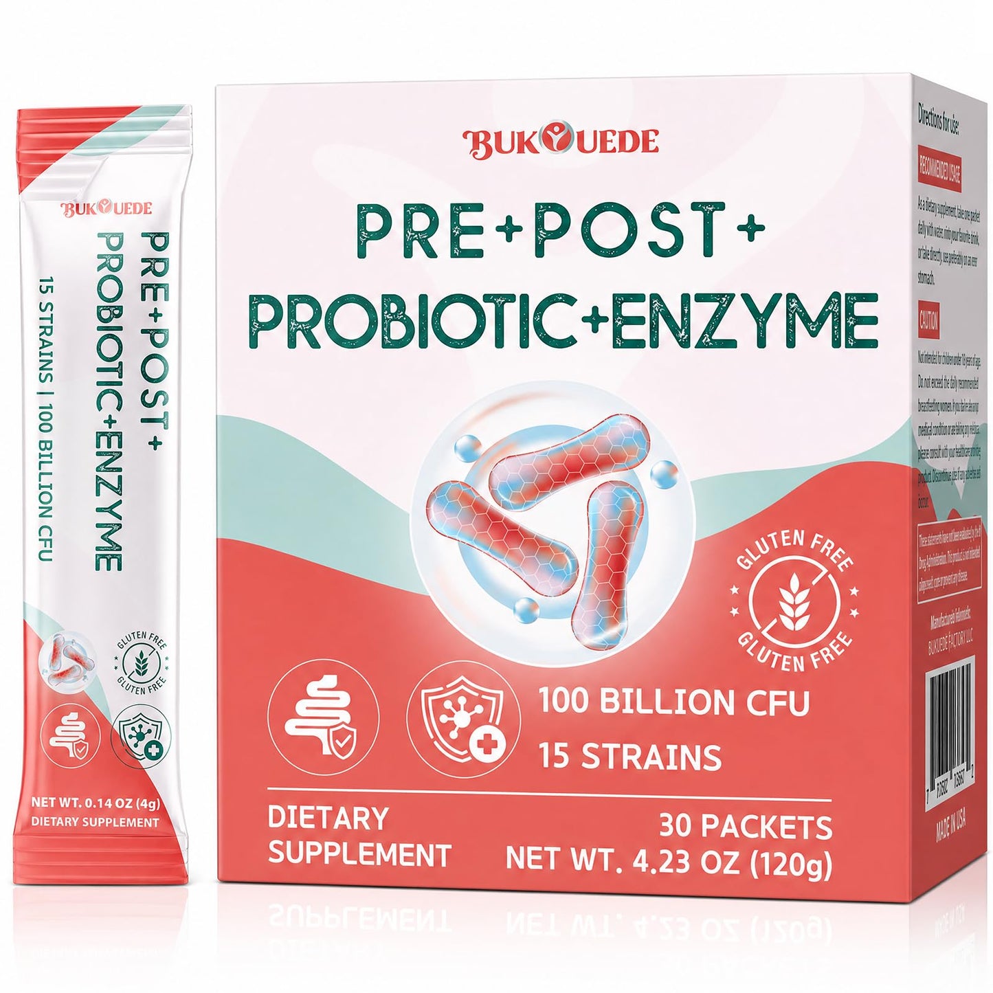 Bukouede Probiotics for Gut Health Powder 4.23 Ounce