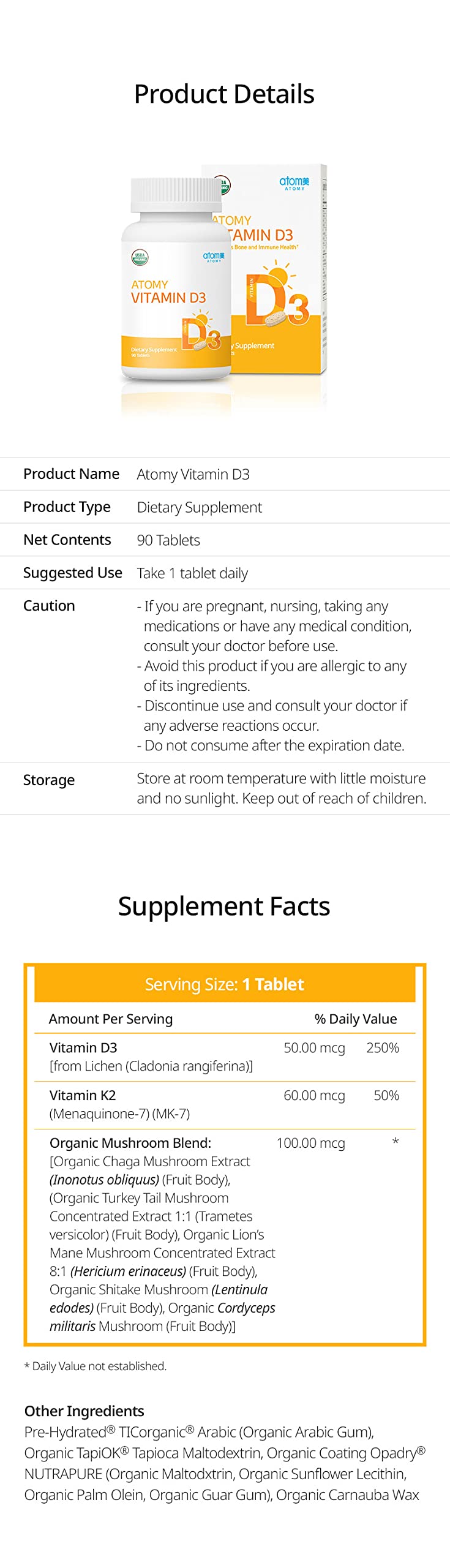 Generic Vitamin D3 Tablet, 90 Count