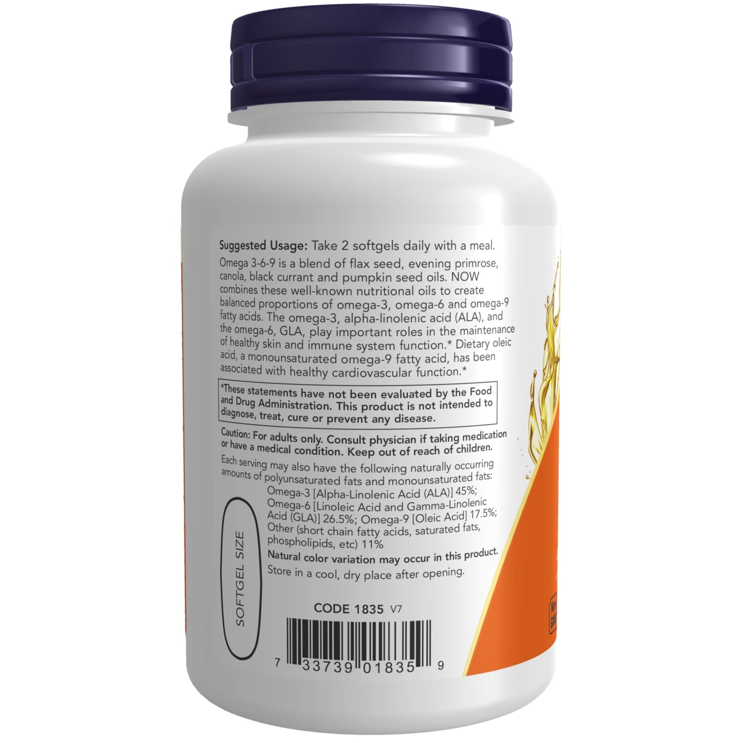 NOW Foods Omega 3-6-9 1000 mg Softgels 100