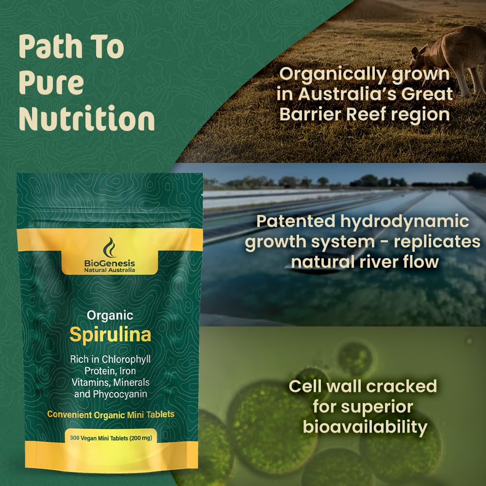 Biogenesis Organic Spirulina Mini Tablets 300 Tablets