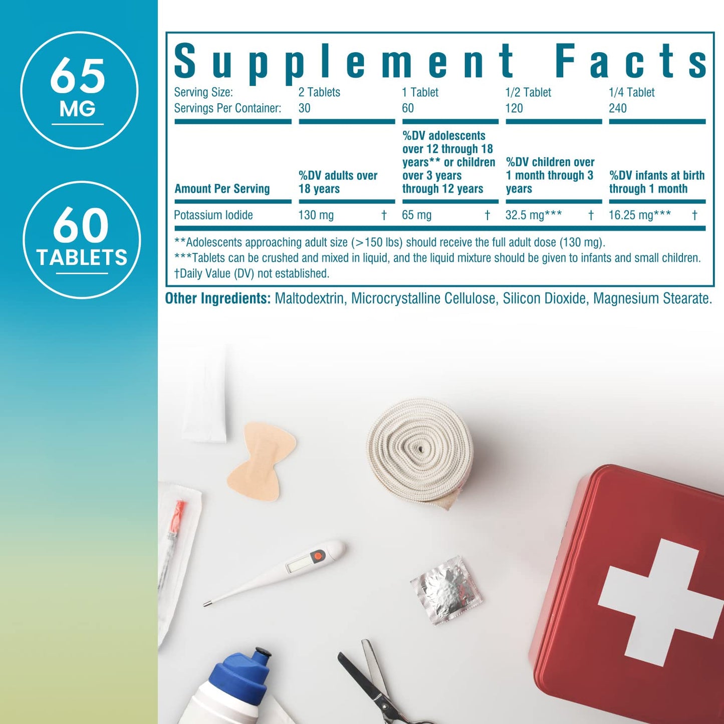Nordvida Potassium Iodide 65 mg Tablets, 60 Count