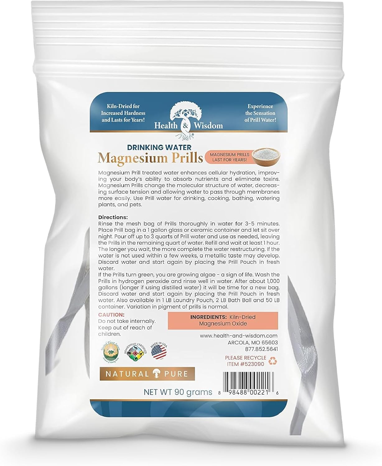Health and Wisdom Magnesium Prills Powder 3.17 oz