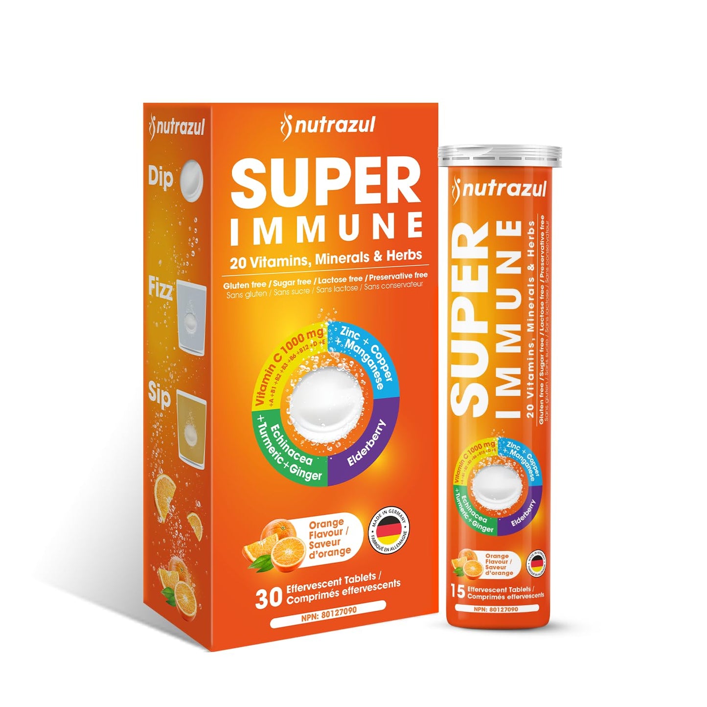 Nutrazul Super Immune Effervescent Tablets 30 Count